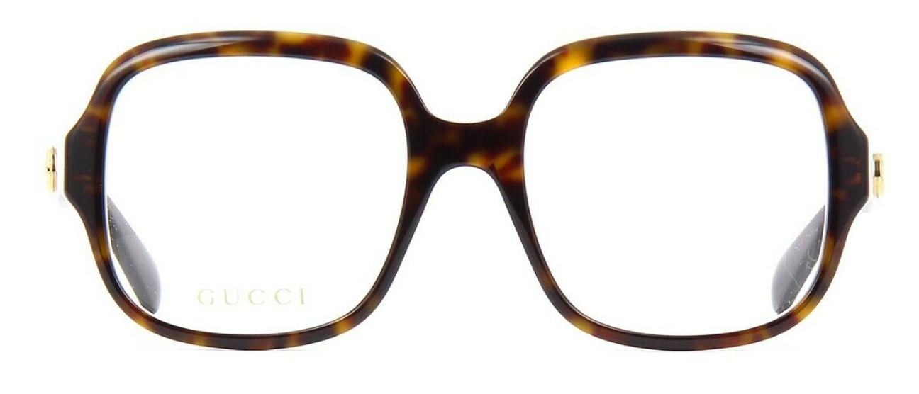 Gucci GG 0799O 002 Havana Oversized Square Women's Eyeglasses - Fashion Sunglasses for Women, Luxury Designer Glasses, UV Protection - Perfect for Everyday Wear, Office & Outdoor Activities