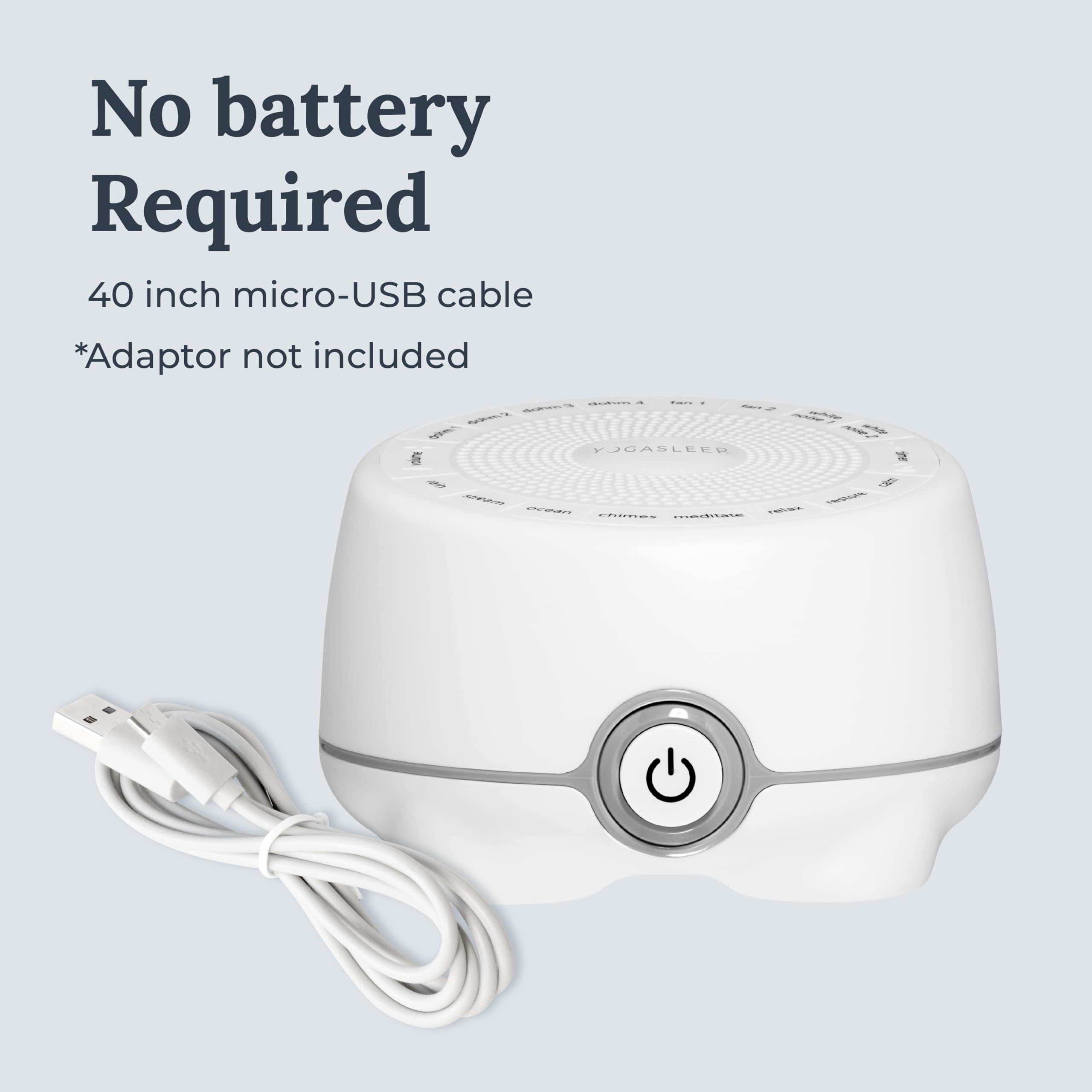 Yogasleep Whish White Noise Sound Machine - 16 Natural Soothing Sounds for Baby & Adults, Adjustable Volume - Sleep Aid, Office Privacy & Focus Enhancer - Compact & Portable for Travel & Nursery Essentials - Perfect for Bedrooms, Nurseries & Workspaces