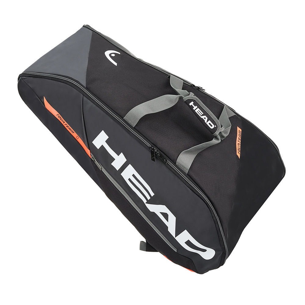 Head Tour Team Supercombi 9-Pack Tennis Racquet Bag (Black/Orange) - Perfect for Tennis Players, Coaches & Tournament Travel - Durable Gear Storage for Rackets, Balls & Accessories