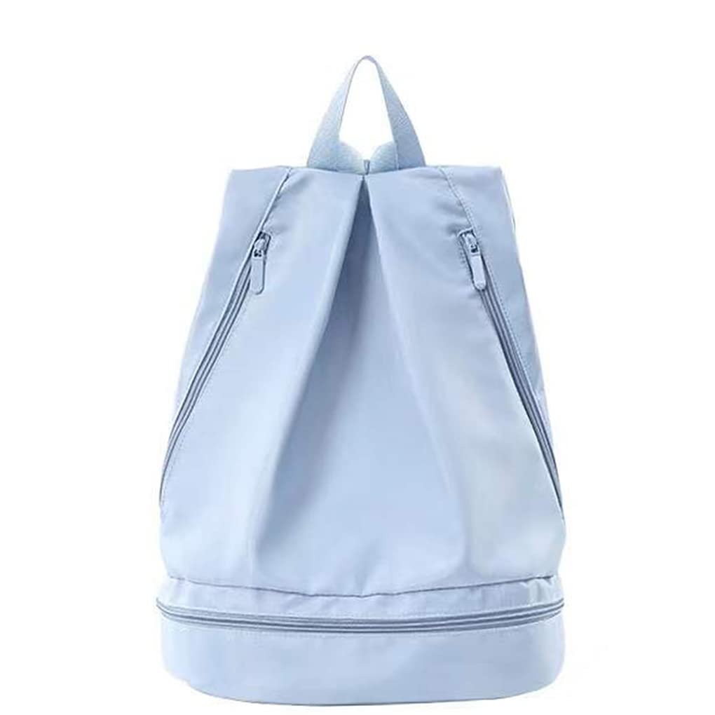 Dry Wet Swim Backpack - Gym Beach Travel Duffel with Shoe Compartment for Sports & Cycling (Blue)