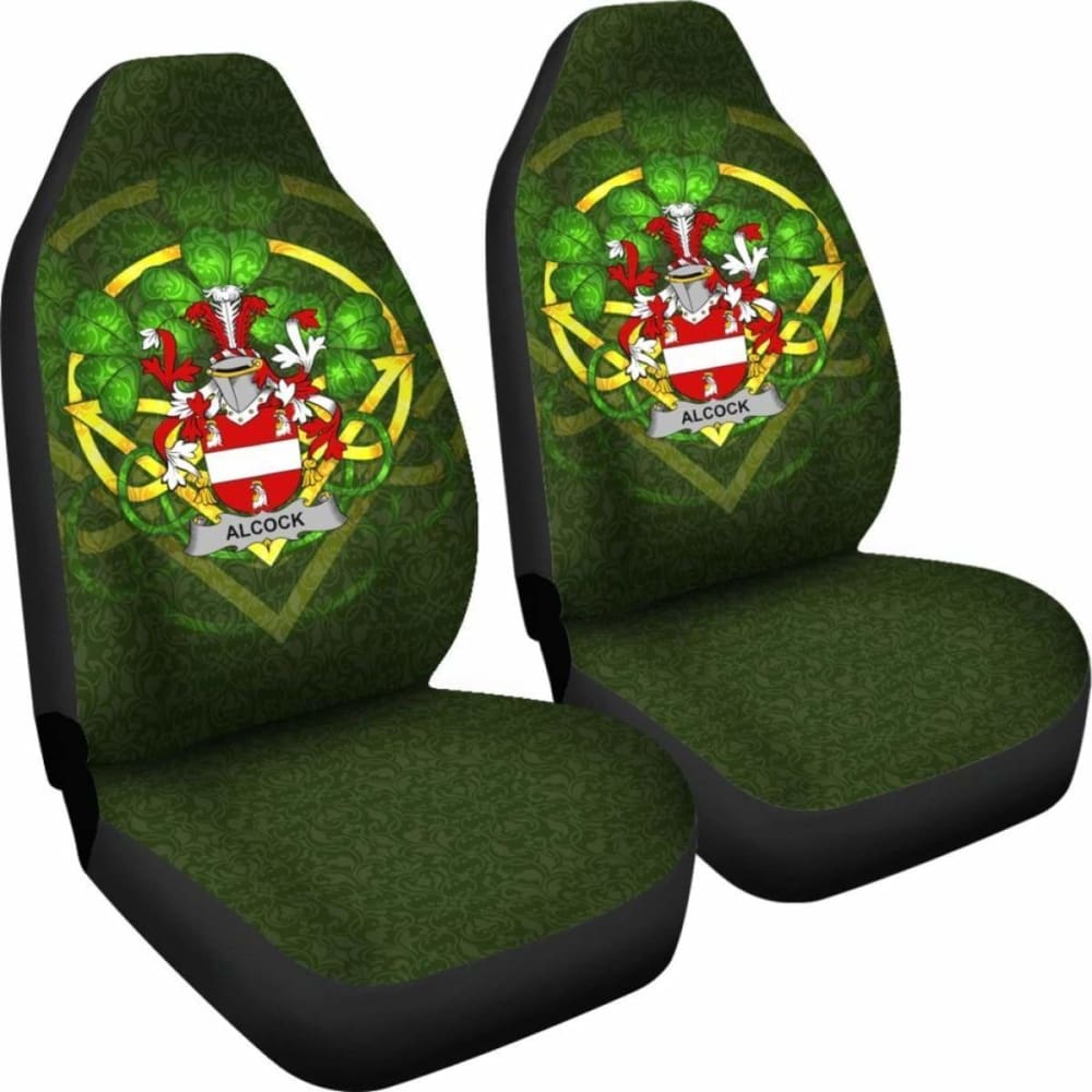 Alcock Ireland Car Seat Cover Set of 2 - Celtic Shamrock Design for Cars, SUVs & Trucks - Waterproof & Durable Seat Protectors for Pets, Kids & Daily Use
