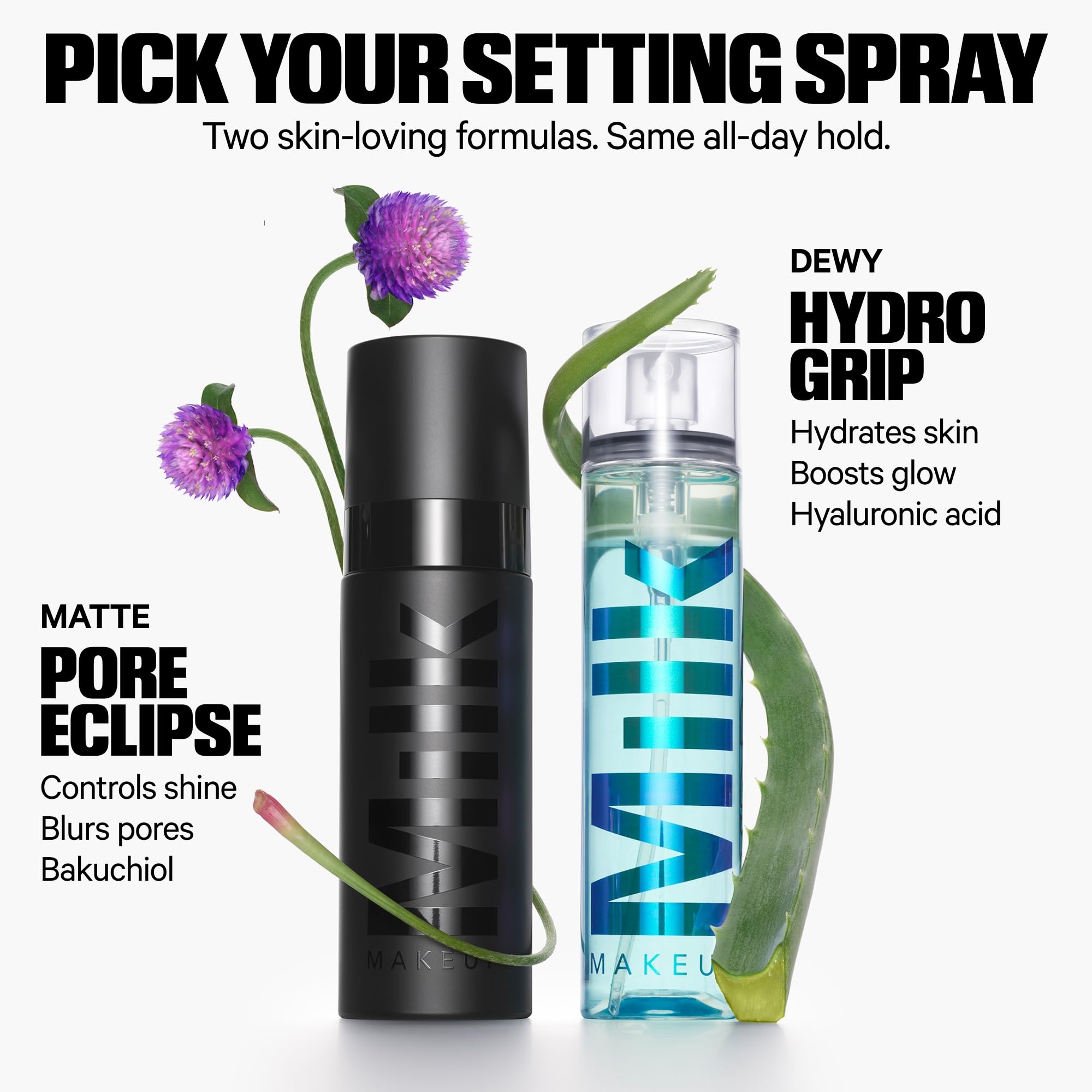 Milk Makeup Travel Kit - Hydro Grip Primer & Pore Eclipse Setting Spray Duo (1.69oz + 1.35oz) | Vegan, Cruelty-Free Makeup Essentials | Perfect for On-the-Go Touchups & Long-Lasting Makeup