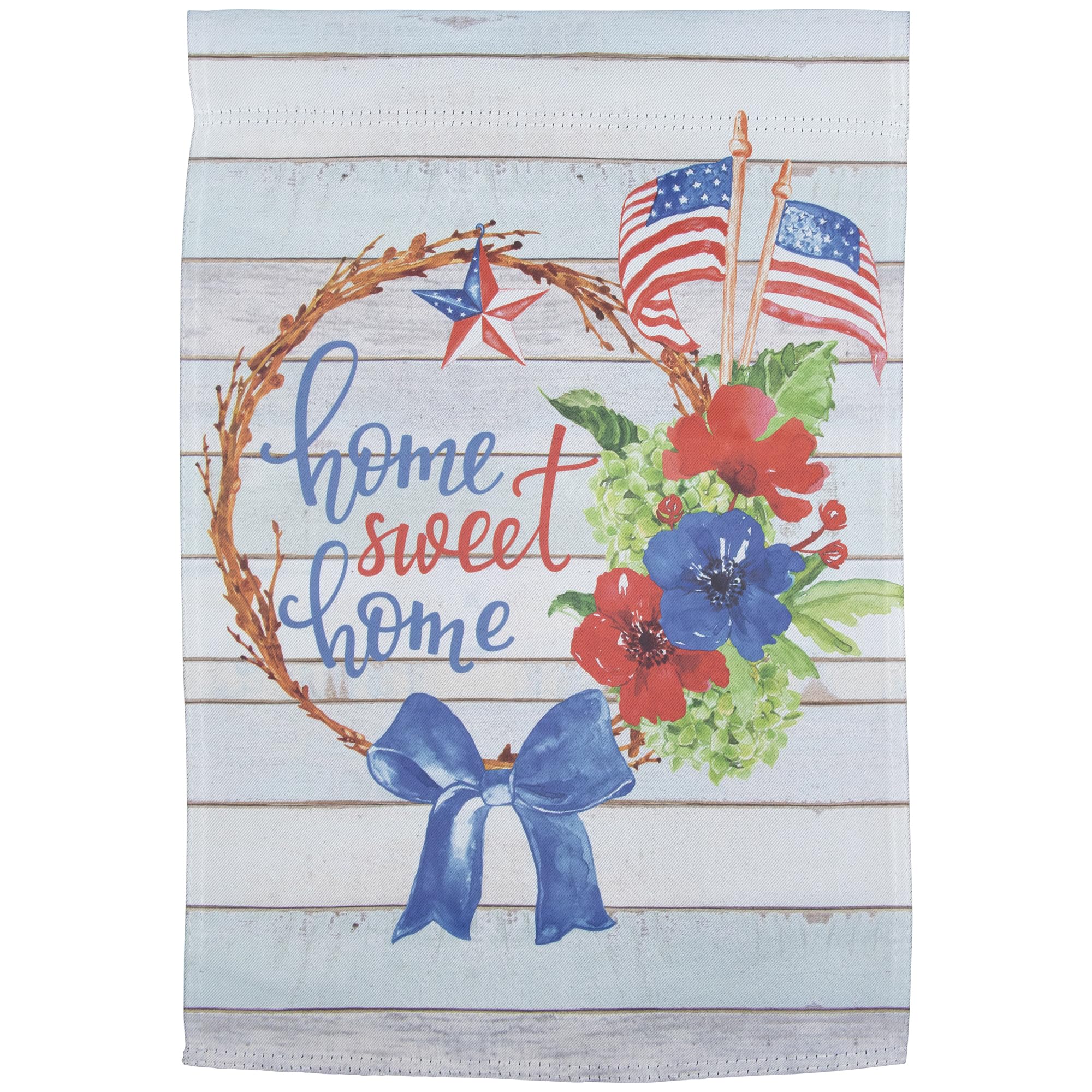 Northlight Home Sweet Home Patriotic Wreath Outdoor Garden Flag 18