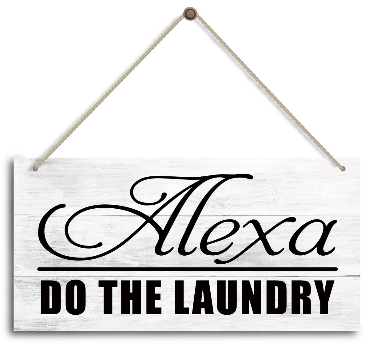 Alexa Do The Laundry Sign - Funny Wooden Farmhouse Wall Decor for Laundry Room (12x6x0.12 inches) - Perfect for Home, Kitchen & Laundry Area Organization - Great Gift Idea for Housewarming & Home Decor Enthusiasts