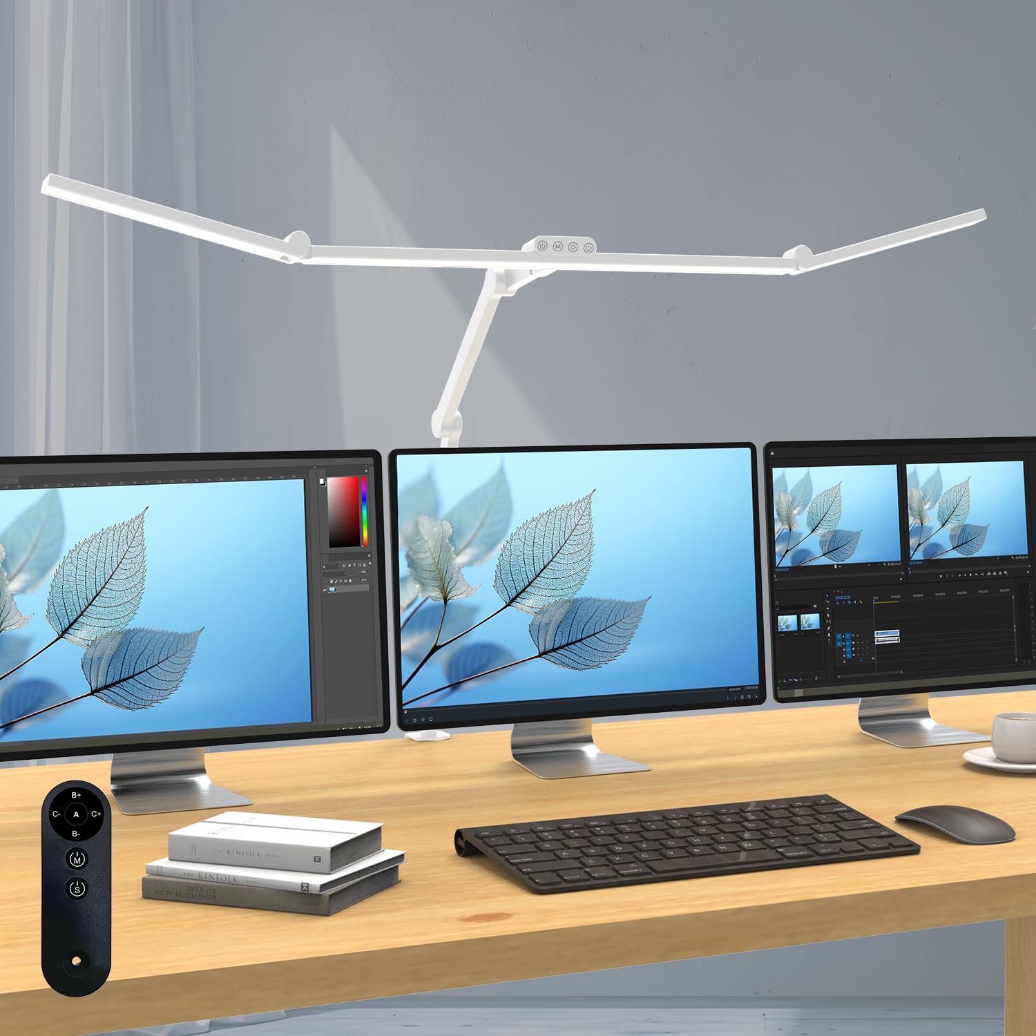 3000 Lumen Super Bright LED Desk Lamp with Clamp - 47 Inch Adjustable Architect Lamp, Dimmable Office Lighting with Monitor Light Bar for Home & Computer Workspace | Perfect for Studying, Gaming, and Professional Tasks