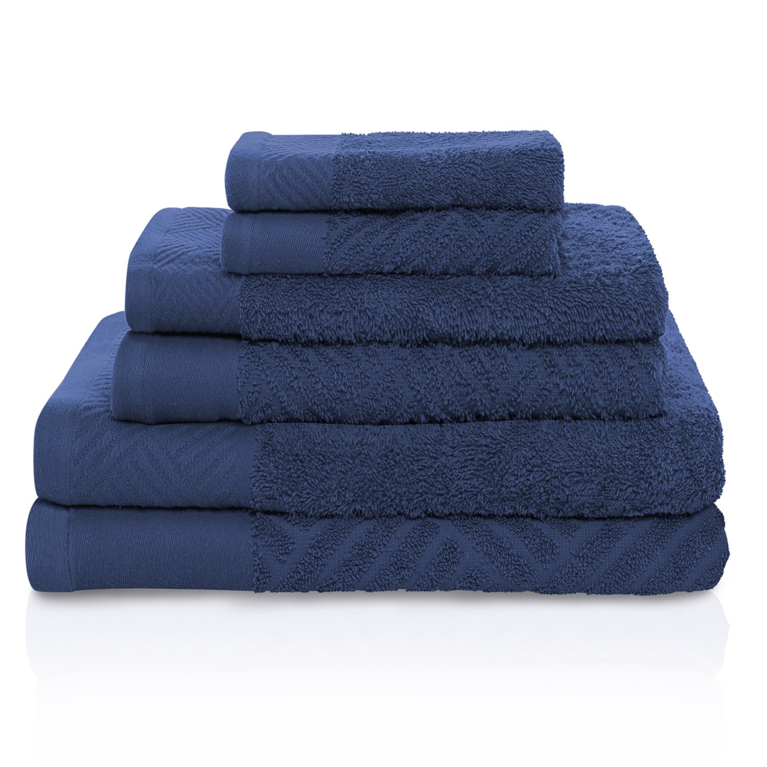 Luxury Egyptian Cotton Towel Set - 6-Piece Hotel Quality Bath, Face & Hand Towels | Ultra Soft, Highly Breathable Basket Weave Jacquard Design | Perfect for Spa, Guest Bathroom & Luxury Home Decor