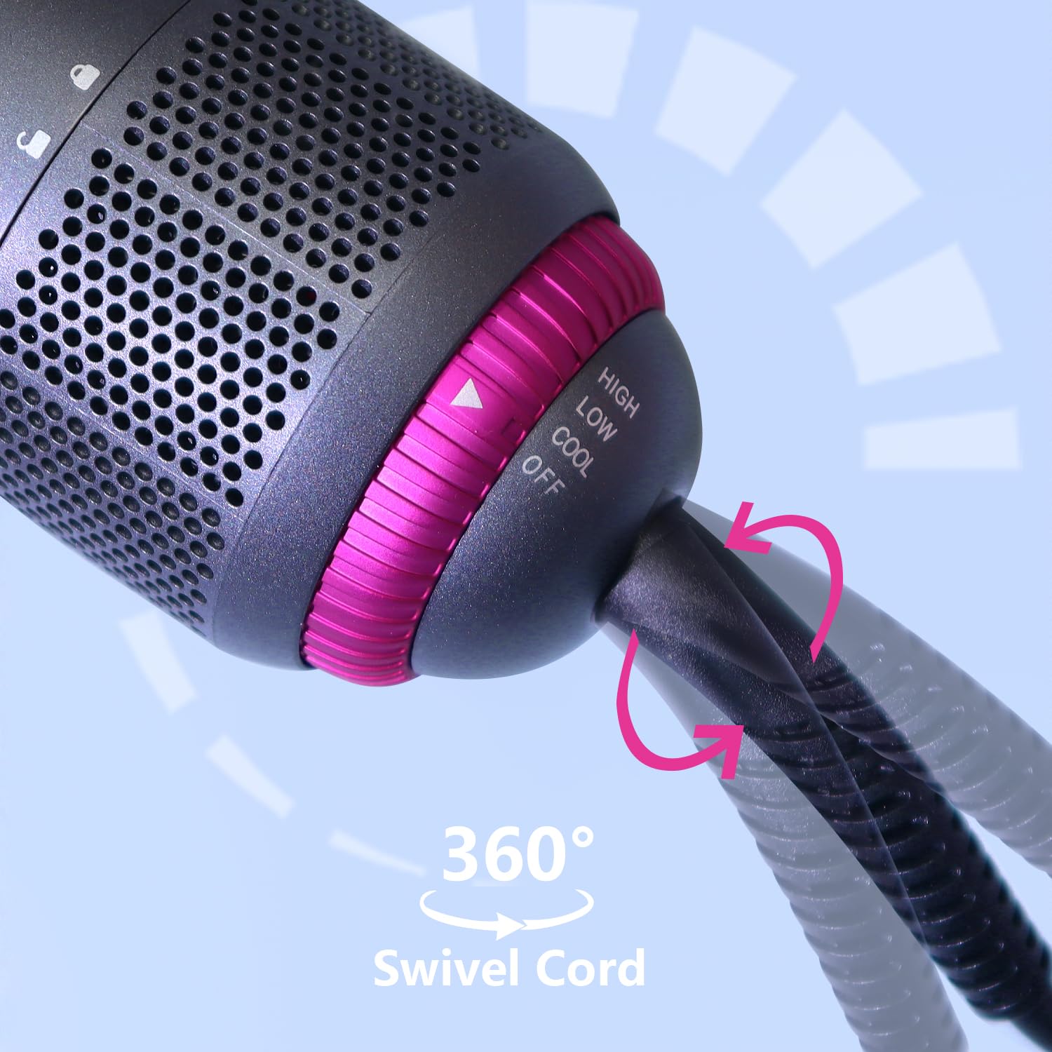 4-in-1 Hair Dryer Brush with Negative Ion & Diffuser - Salon Styling at Home
