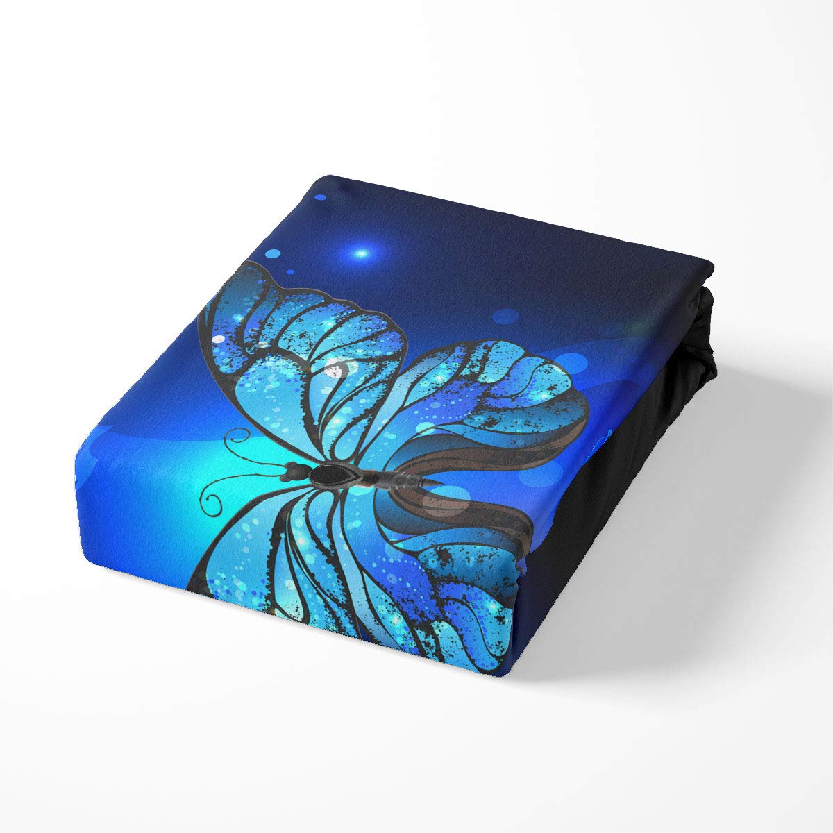 Feelyou Dark Blue Duvet Cover Set Twin - Fantasy Butterflies Comforter Cover with Monarch Butterfly Design, 2-Piece Bedding Set Includes 1 Pillow Sham & Zip Ties | Soft & Breathable for Kids Room, Guest Bedroom & Dorm Decor