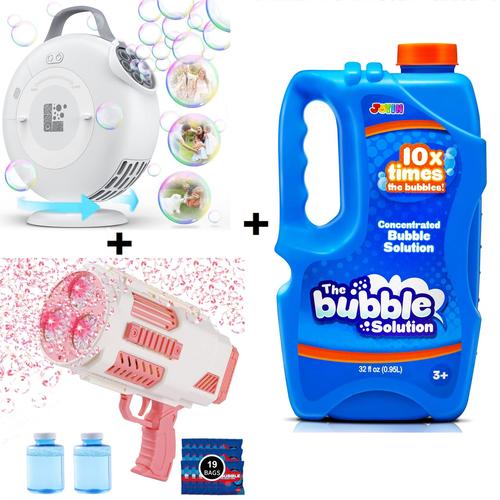 Bubble Party Custom Bundle - Fun Bubble Machine & Solution Kit for Kids, Birthday Parties, Weddings & Outdoor Events | Perfect for Backyard Celebrations & Family Gatherings