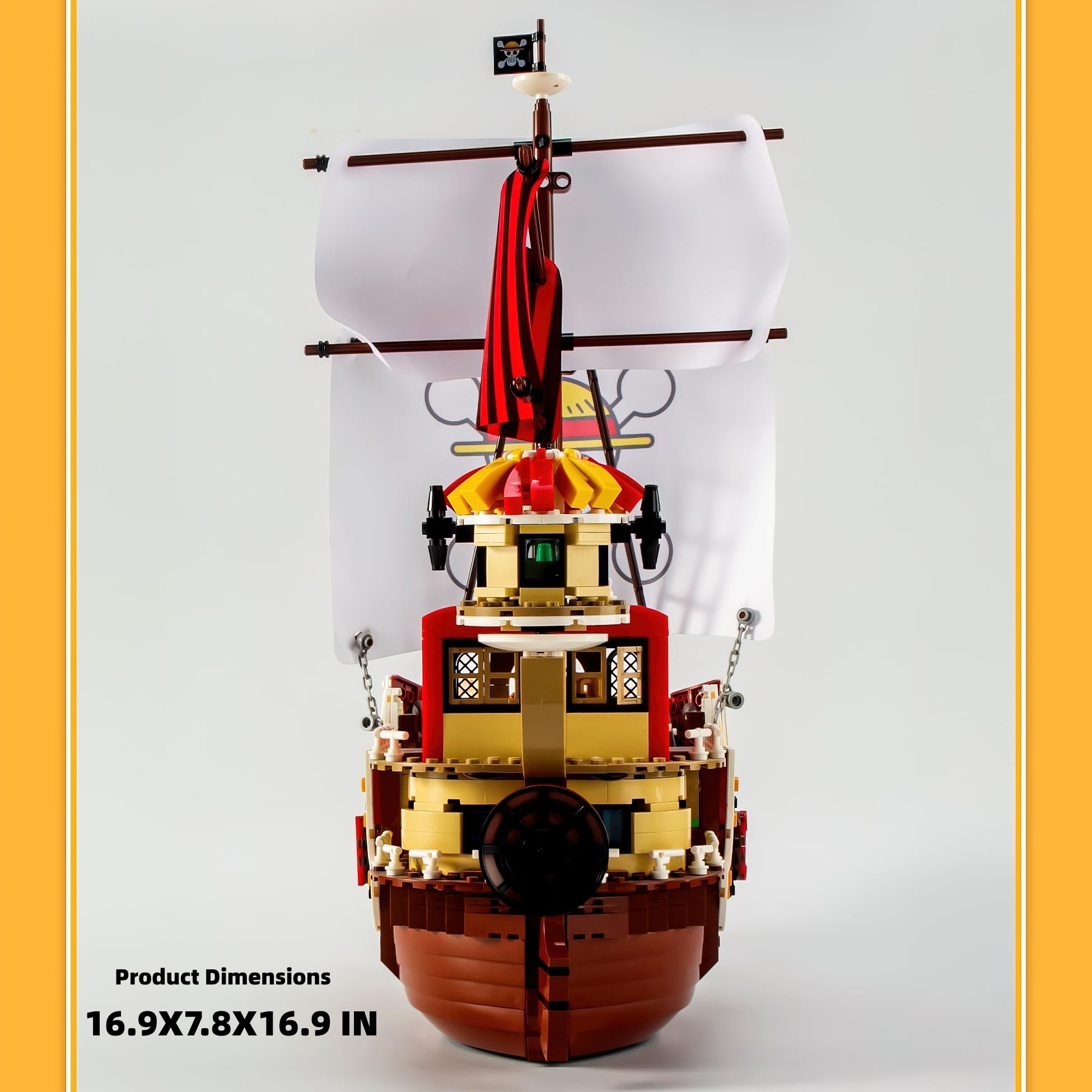 HI-REEKE 1484PCS Anime Pirate Ship Building Blocks Set - Thousand Sunny Brick Boat Battleship Model Toy Kit for Adults & Kids | Perfect for Collectors, Gifts, and Creative Play