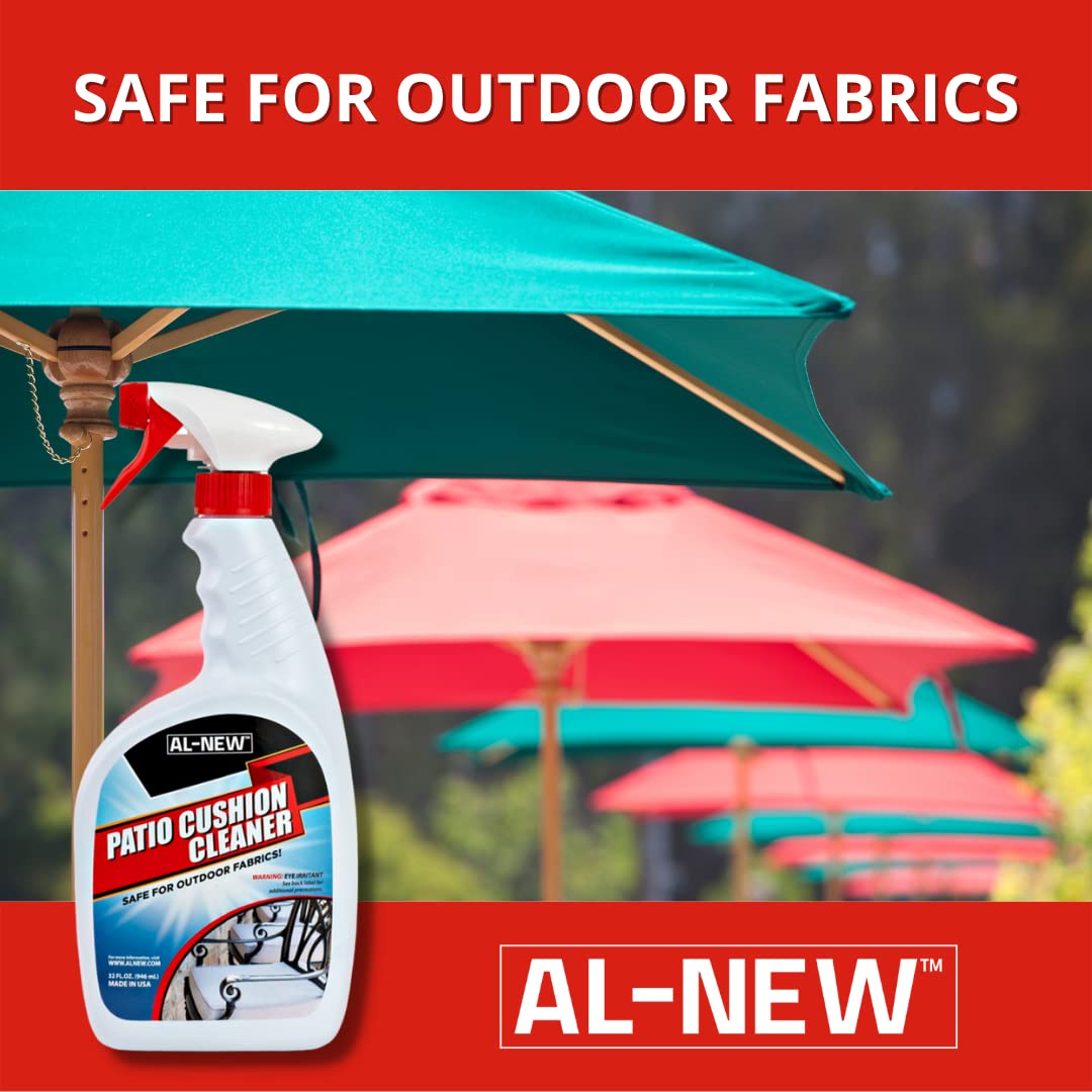 AL-NEW Outdoor Patio Furniture Cleaner Bundle - Restore Faded Metal & Clean Fabric Cushions | Heavy-Duty Rust Remover for Patio Chairs, Tables & Garden Furniture | Perfect for Deck, Poolside & Backyard Cleaning