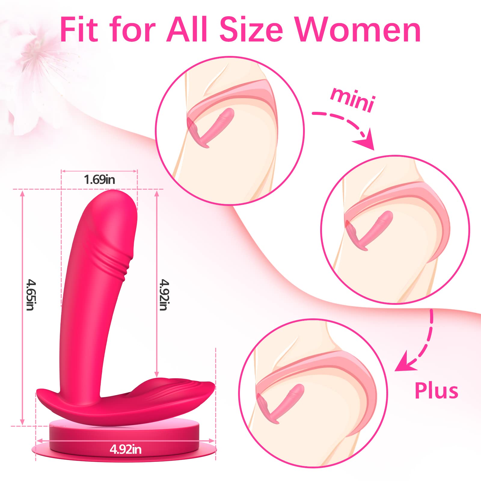 Remote Control Wearable Vibrator - 3-in-1 Rechargeable Adult Toy for Women with 10 Vibration Modes | Hands-Free Panty Vibrator, Dildo & Clitoral Stimulator | Perfect for Couples Play, Long Distance Relationships & Solo Pleasure