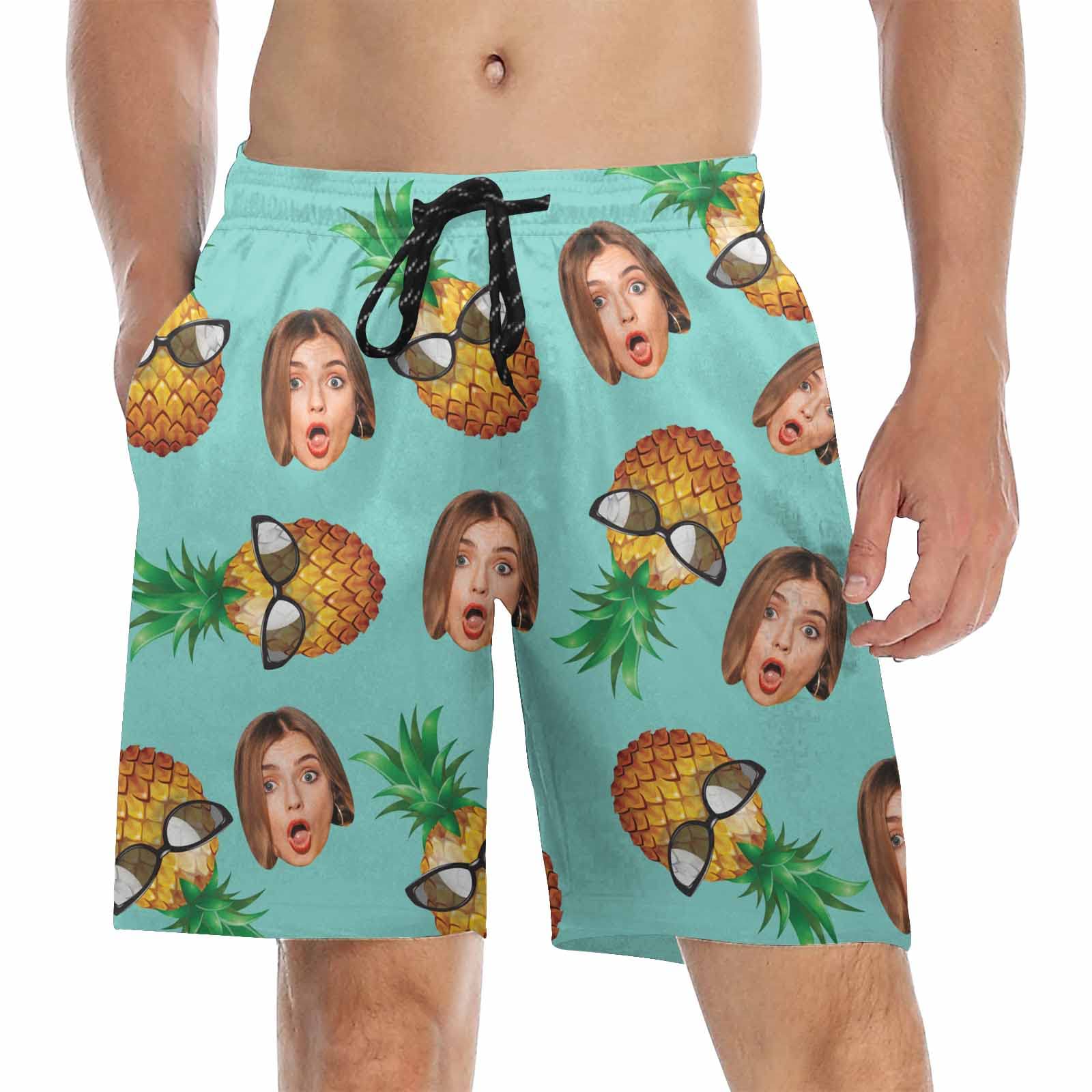 Custom Printed Men's Swim Trunks with Photo - Personalized Beach Shorts for Him, Funny Birthday Gift for Boyfriend/Husband - Perfect for Pool Parties, Beach Vacations & Summer Outings