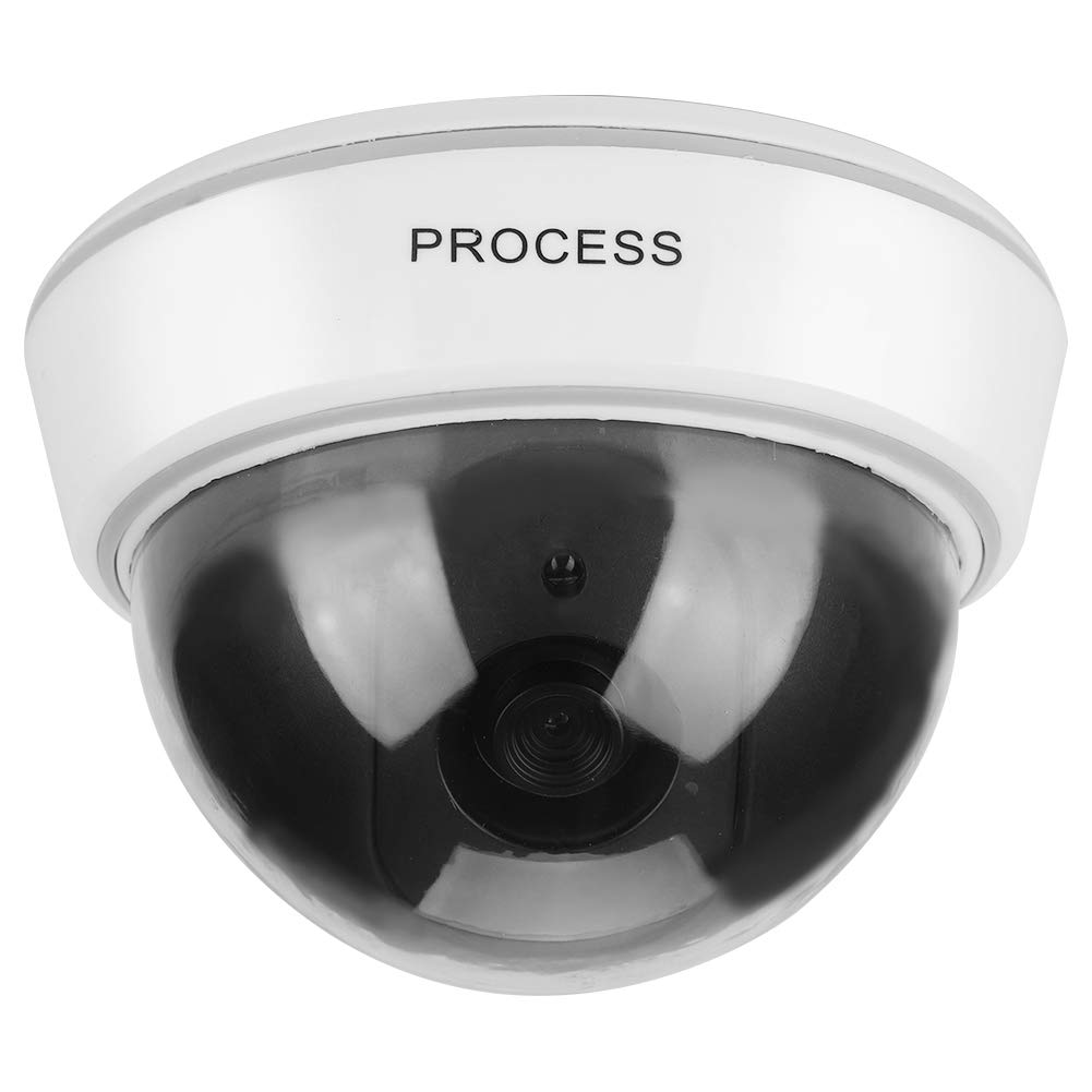 Fake Security Camera with Simulated IR LED Lights - White Dome Dummy Surveillance Camera for Home & Office Protection - Deter Burglars for Indoor/Outdoor Use