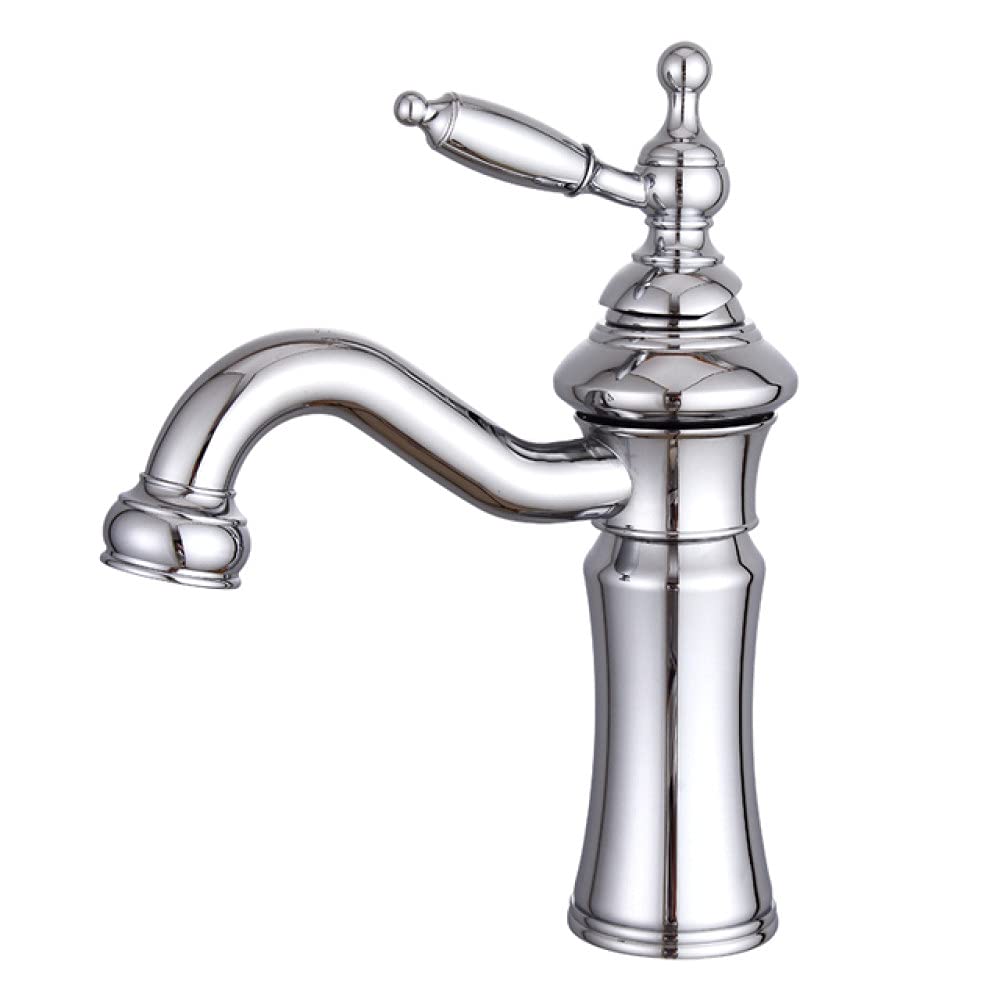 SDCVRE Single Handle Single Hole Bathroom Faucet - Chrome Surface Mounted Sink Mixer Tap for Modern Bathrooms | Perfect for Small Spaces & Vanity Sinks