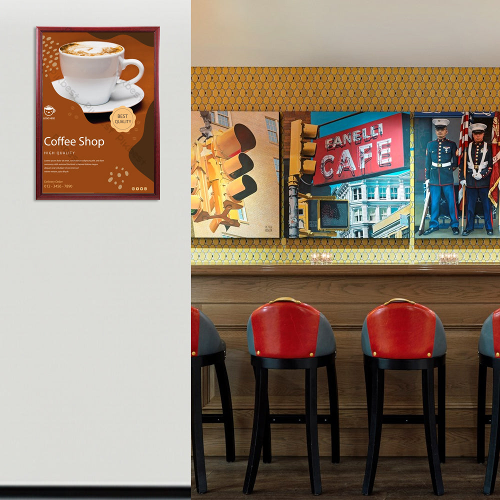 27x41 Inch Wooden Poster Frame - Premium Quality Swing Frame for Wall Art Display - Perfect for Home Decor, Office, Gallery, and Retail Spaces