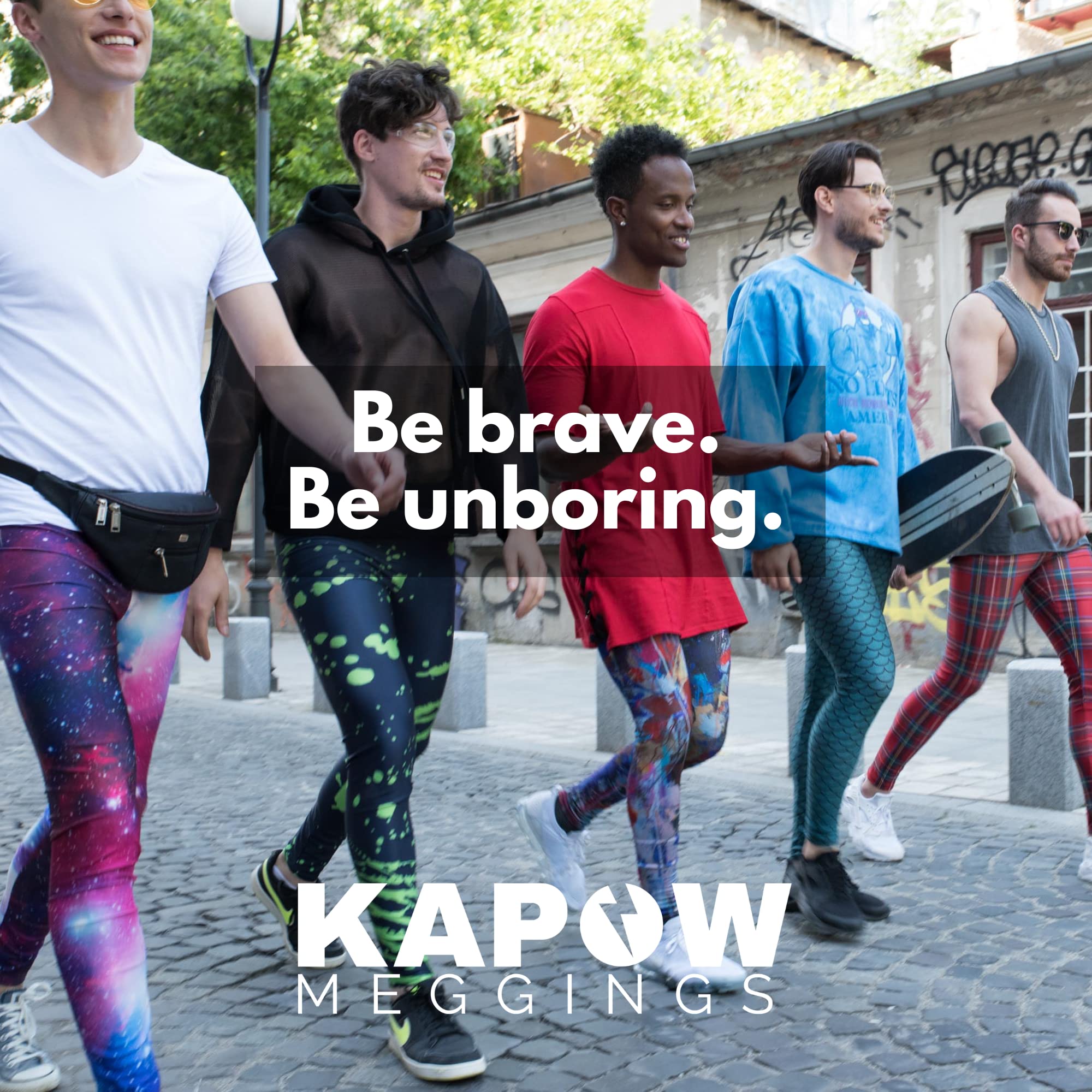 Kapow Meggings Performance Pro Range - Men's Compression Leggings with Pockets for Running, Gym & Workout | Moisture-Wicking & Breathable for High-Intensity Training
