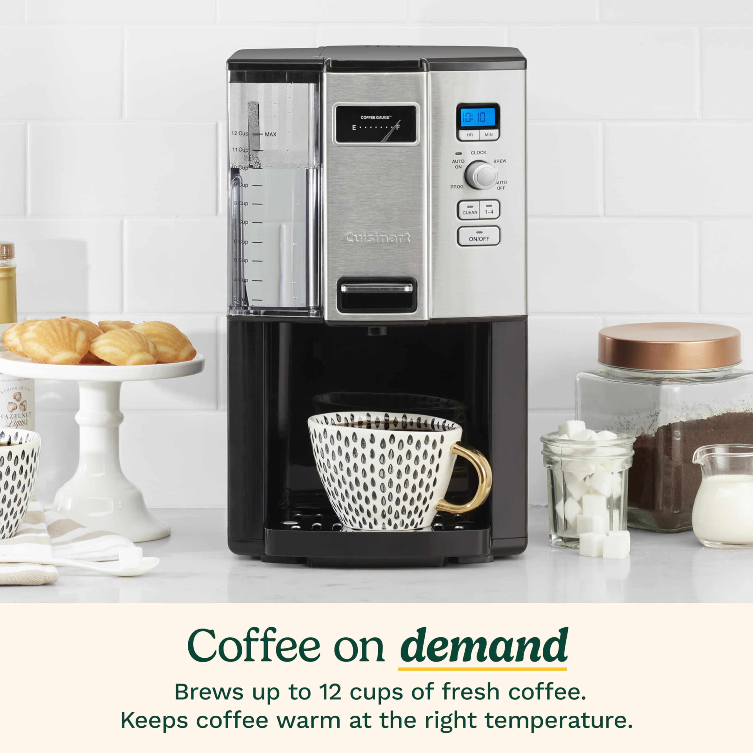 Cuisinart DCC-3000P1 12-Cup Programmable Coffee Maker with Auto Shutoff - Black - Perfect for Home, Office & Entertaining