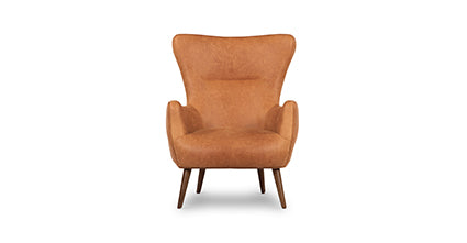 Aida Lounge Chair - Modern Accent Chair for Living Room, Bedroom & Office - Comfortable Upholstered Armchair with Wooden Legs - Perfect for Relaxing, Reading & Decorating Your Home