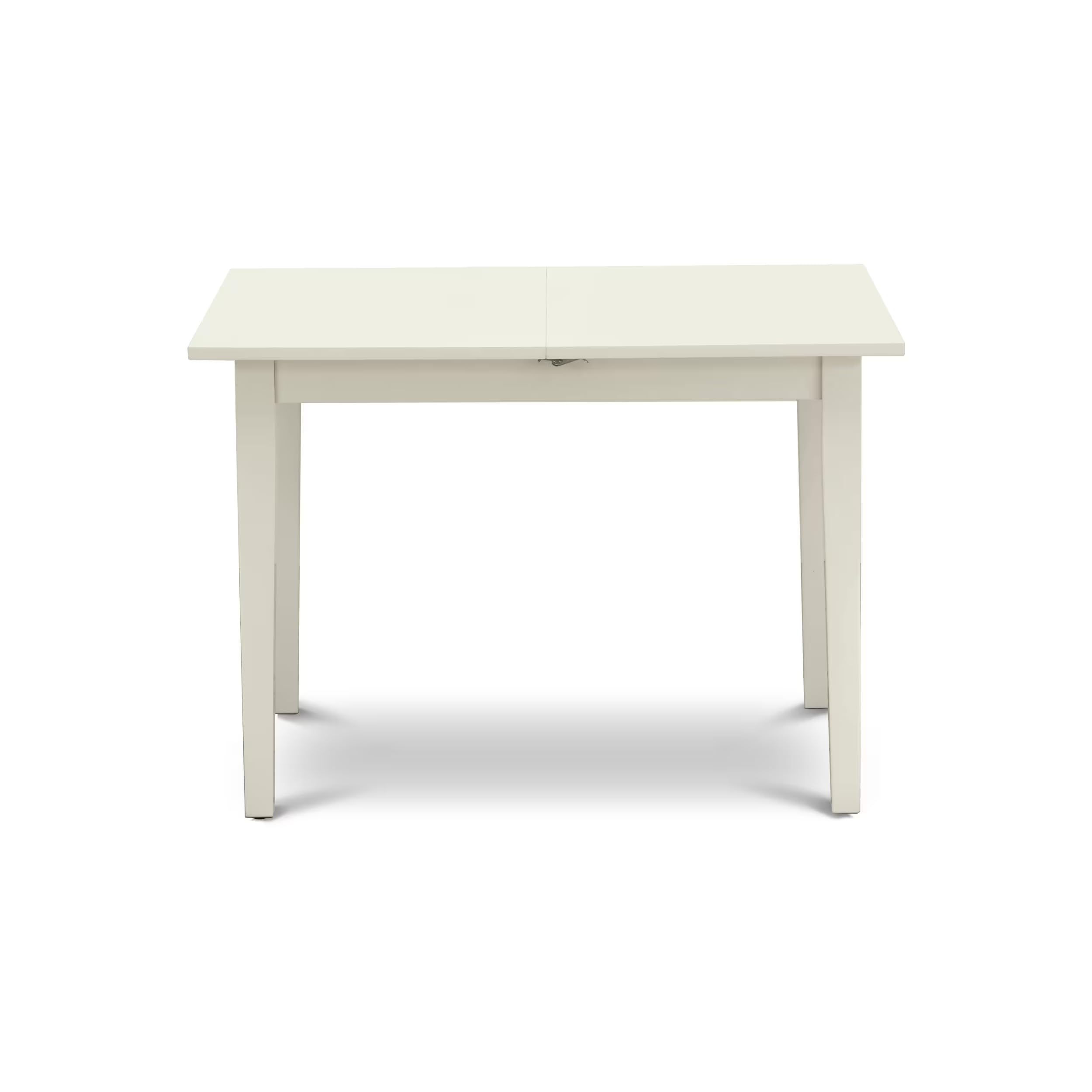East West Furniture 5-Piece Modern Dining Room Set - 32x54 Inch Rectangle Wooden Table with Butterfly Leaf & 4 White Faux Leather Chairs - Linen White - Perfect for Small Spaces, Apartments & Contemporary Home Decor
