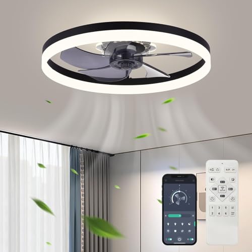 F115 Black Ceiling Fan with Light