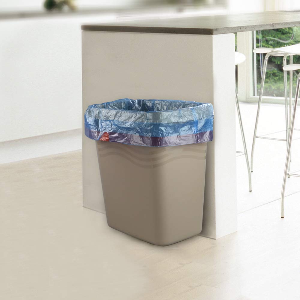 10 Gallon Kitchen Trash Bags with Drawstring - Blue Heavy Duty Garbage Bags (2 Rolls/110 Count) for Home, Office & Outdoor Waste Disposal