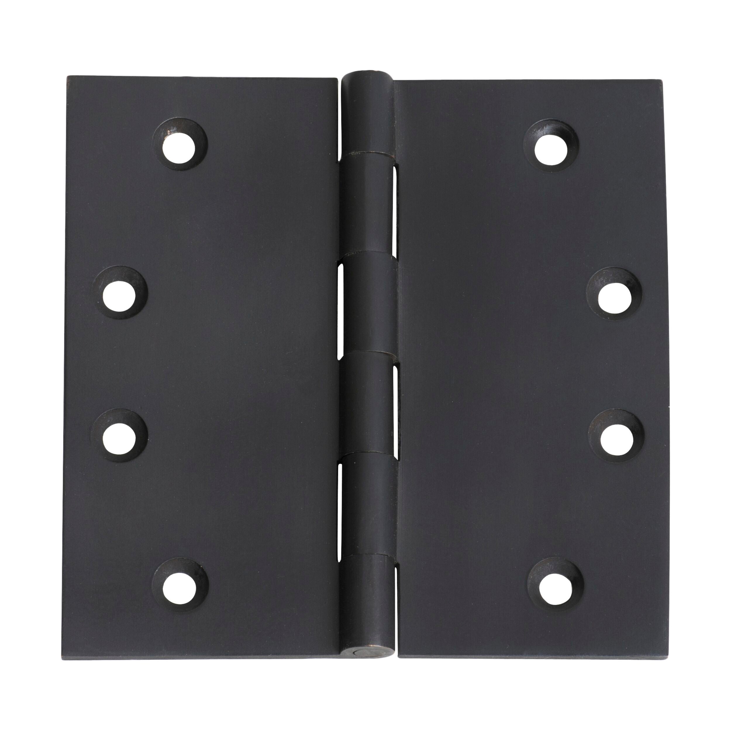 2974 Hinge Fixed Pin Matte Black H100xW100mm - Heavy Duty Cabinet Door Hinges for Kitchen, Bathroom & Furniture Hardware - Durable & Smooth Operation