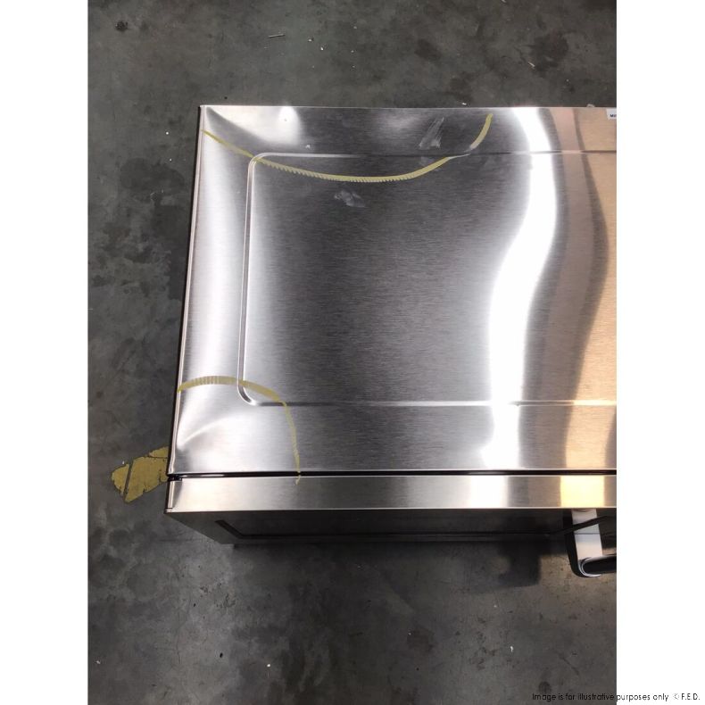 Refurbished Stainless Steel Microwave Oven MD 1400 NSW1595 - Compact Countertop Appliance for Small Kitchens, Dorms & Offices