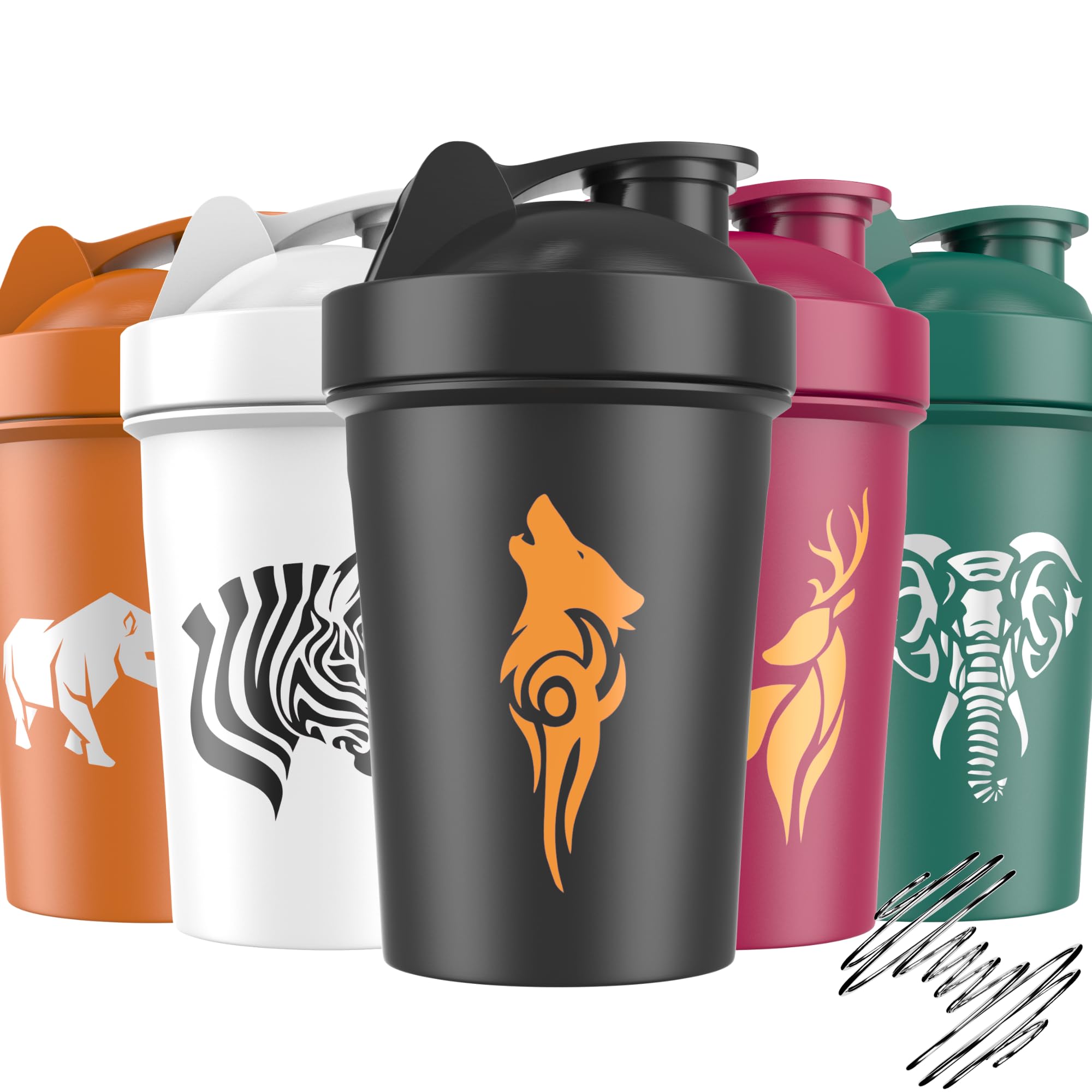 5 Pack 20oz Protein Shaker Bottles for Protein Powder & Workout Drinks - BPA Free, Leak Proof, Dishwasher Safe - Perfect for Gym, Fitness & Post-Workout Recovery