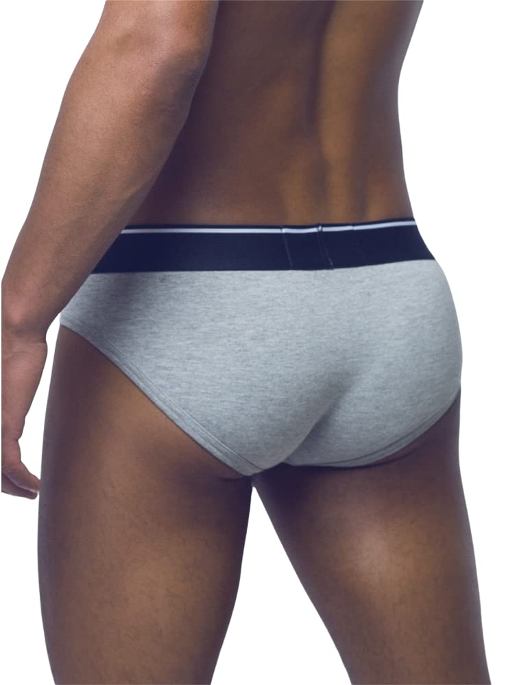 Walking Jack Briefs for Men - Comfortable Cotton Underwear in Ash Gray - Size Large | Perfect for Everyday Wear, Gym & Travel