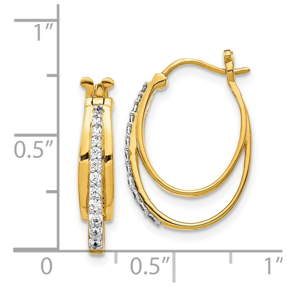14K Gold Diamond Hoop Earrings for Women - Classic Round Hinged Huggie Earrings EM4343 025 YA | Perfect for Weddings, Parties & Everyday Elegance
