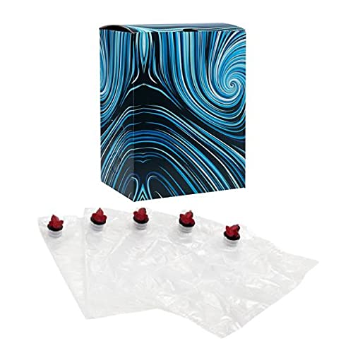 Box and Bag Dispenser - 1 Box & 5 Bag-in-Box Bags 5L (Cool Swirl Design) | Perfect for Kitchen, Pantry & Office Organization