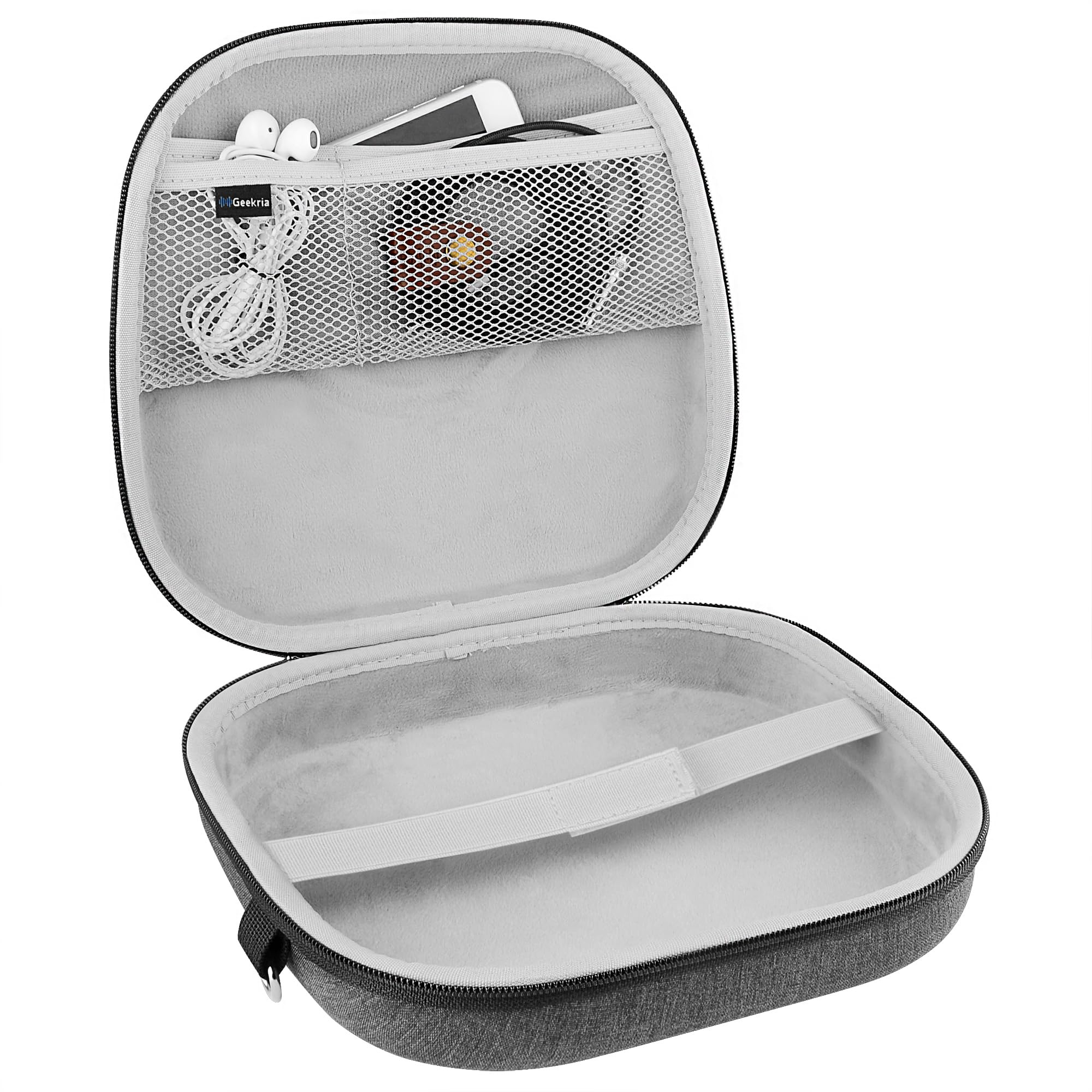 Geekria Shield Hard Shell Travel Case for HyperX Cloud Stinger S, Cloud Stinger PS4 & Cloud Flight Gaming Headphones - Durable Protective Storage with Cable Compartment (Dark Grey) - Perfect for Travel, Commuting & Gaming Accessories Organization