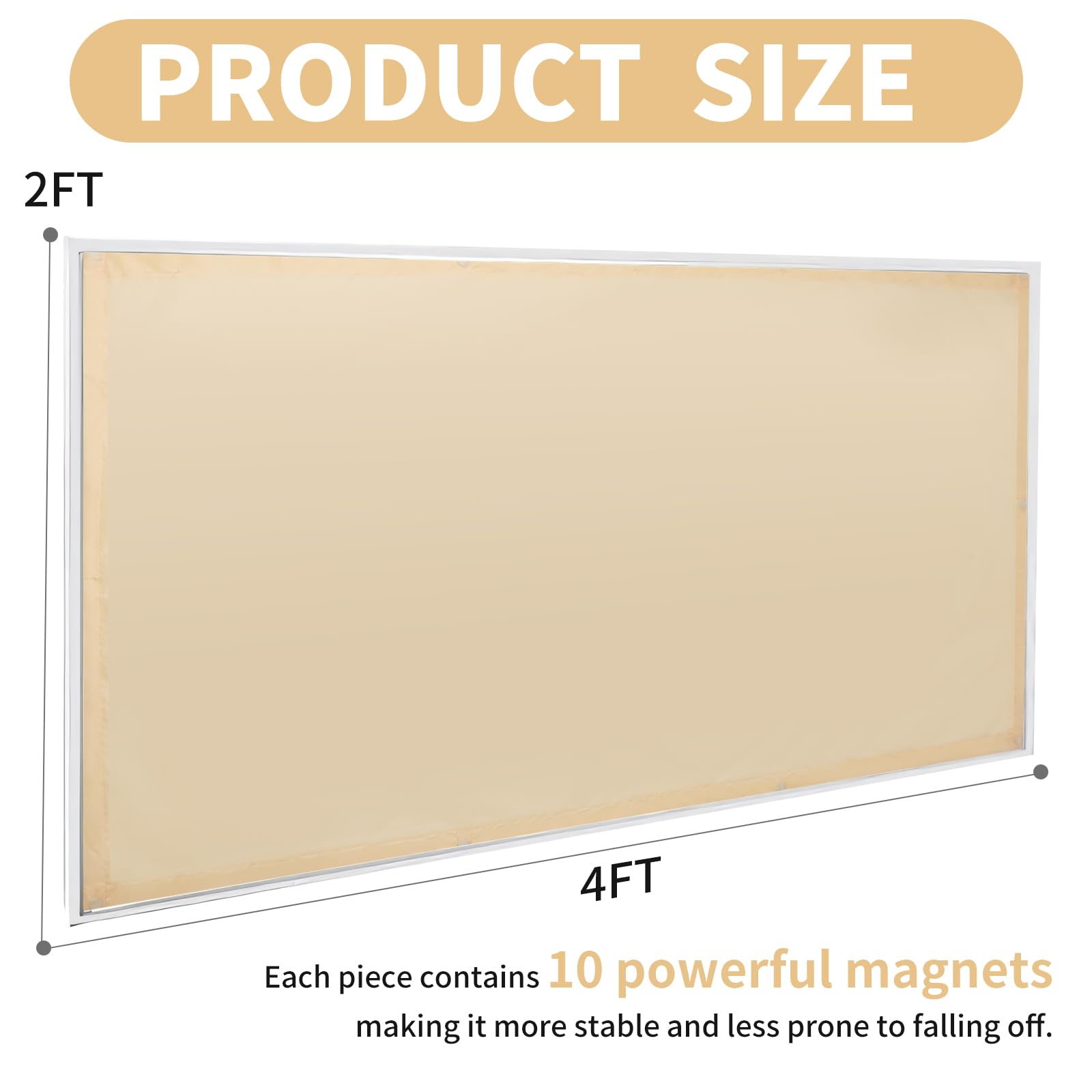 8-Pack Fluorescent Light Covers for Ceiling Lights - 4x2 Feet Magnetic Light Diffuser Panels in Warm Yellow - Ideal for Classrooms, Offices, Hospitals & Home Lighting - Reduce Glare & Eye Strain for Better Focus & Comfort