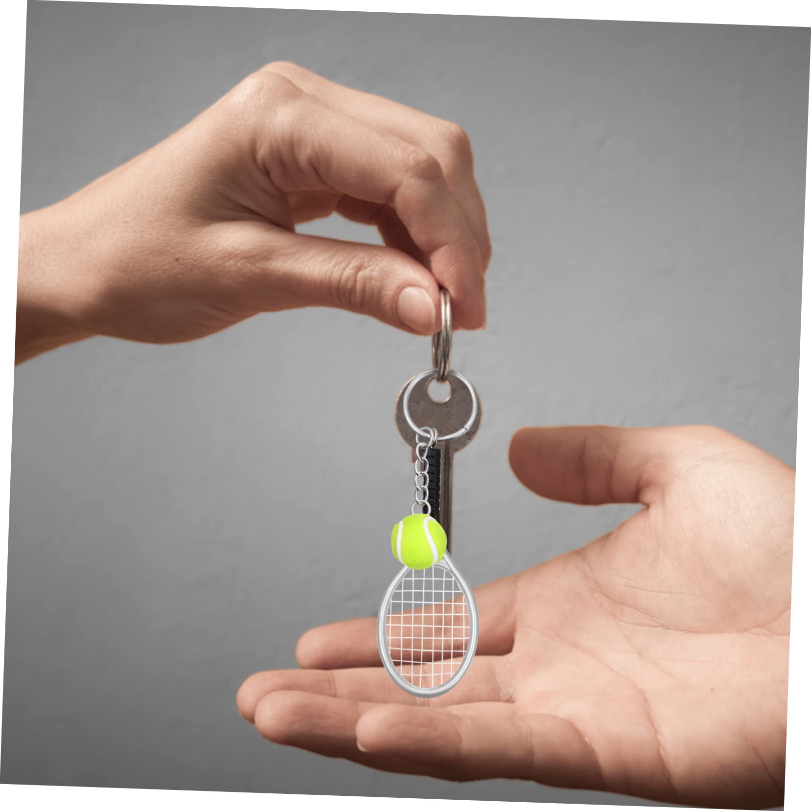 FOYTOKI 48 Pcs Tennis Keychain Set - Athlete Keyring Accessories for Women, Mini Flocking Car Keychains - Perfect for Tennis Lovers, Sports Gifts & Everyday Use