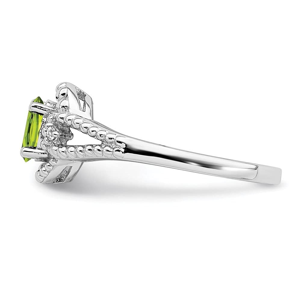 0.59ct Oval Cut Peridot & Diamond Accent Engagement Ring - 14K Gold Wedding Band for Women, Perfect Proposal Gift for Anniversary & Valentine's Day