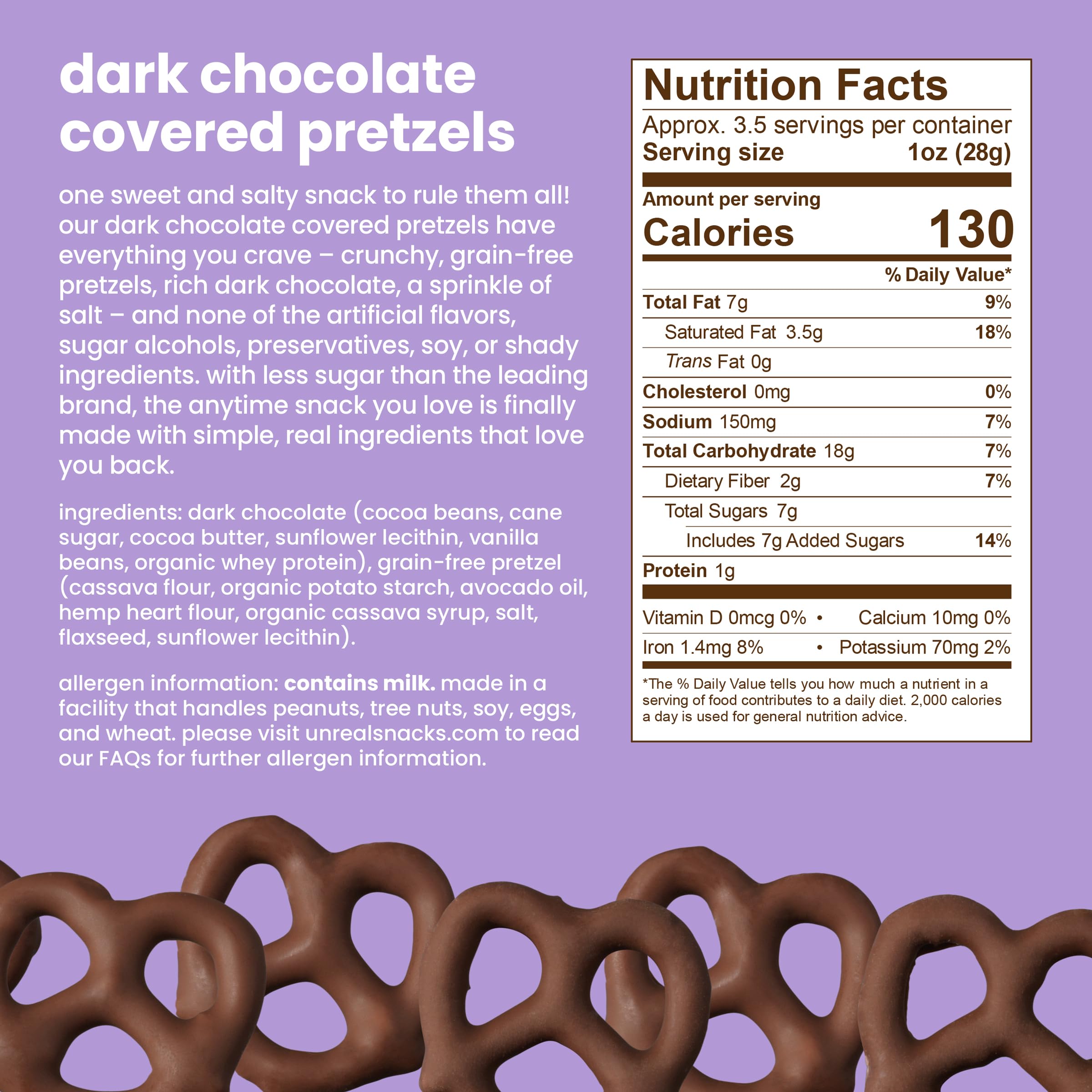 Dark Chocolate Pretzels 3.5oz - Gluten Free, Non-GMO - Snacks & Gifts