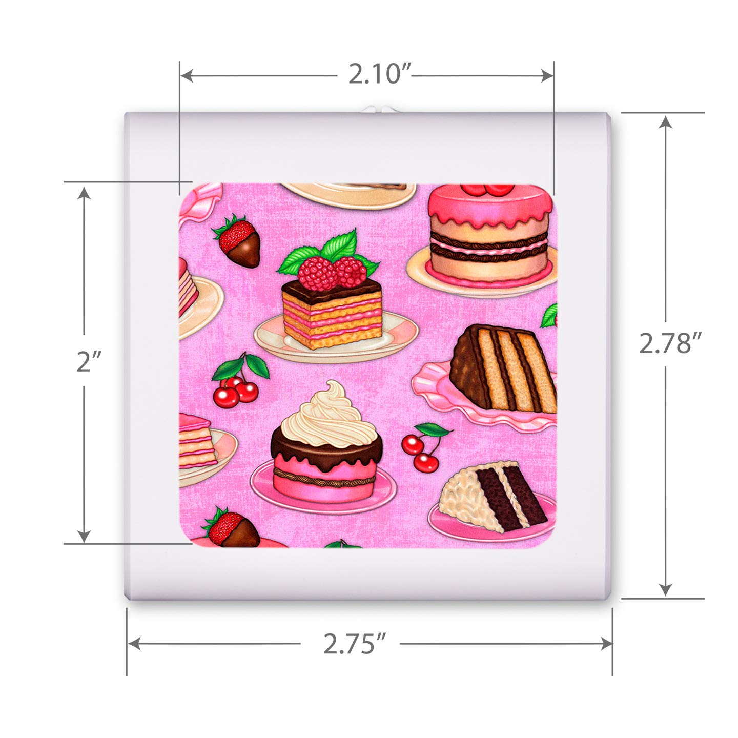 Dimmable LED Night Light with Auto On/Off Sensor - Adjustable Brightness Warm White Light for Bathroom, Hallway, Nursery & Bedroom - Perfect for Nighttime Safety and Comfort (Cake Deserts Design) - Image by Dan Morris