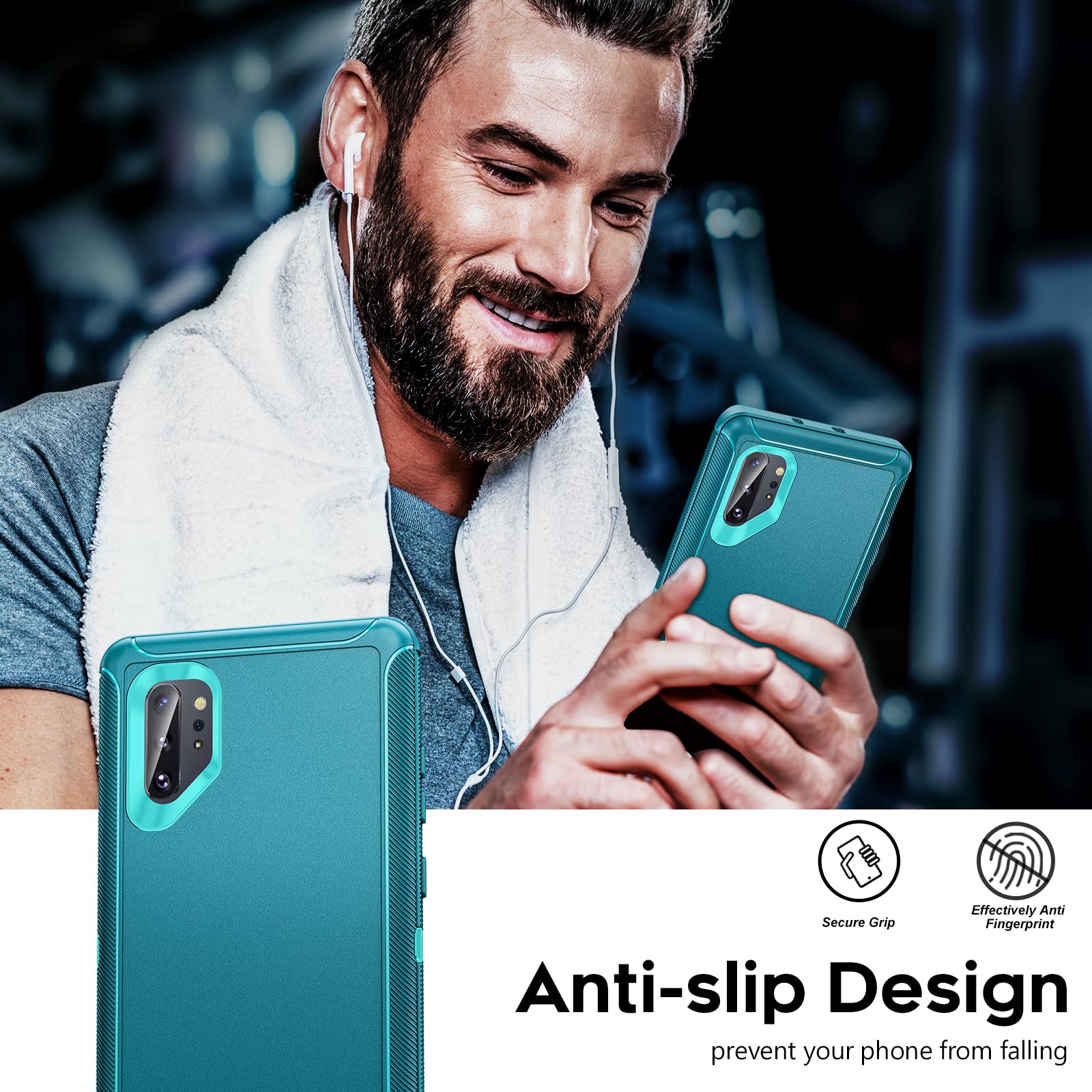 Samsung Galaxy Note 10 Plus Case - Military Grade Shockproof 3-in-1 Heavy Duty Phone Cover | Compatible with Note 10 Plus | Teal Color | Perfect for Outdoor Activities, Work & Travel Protection