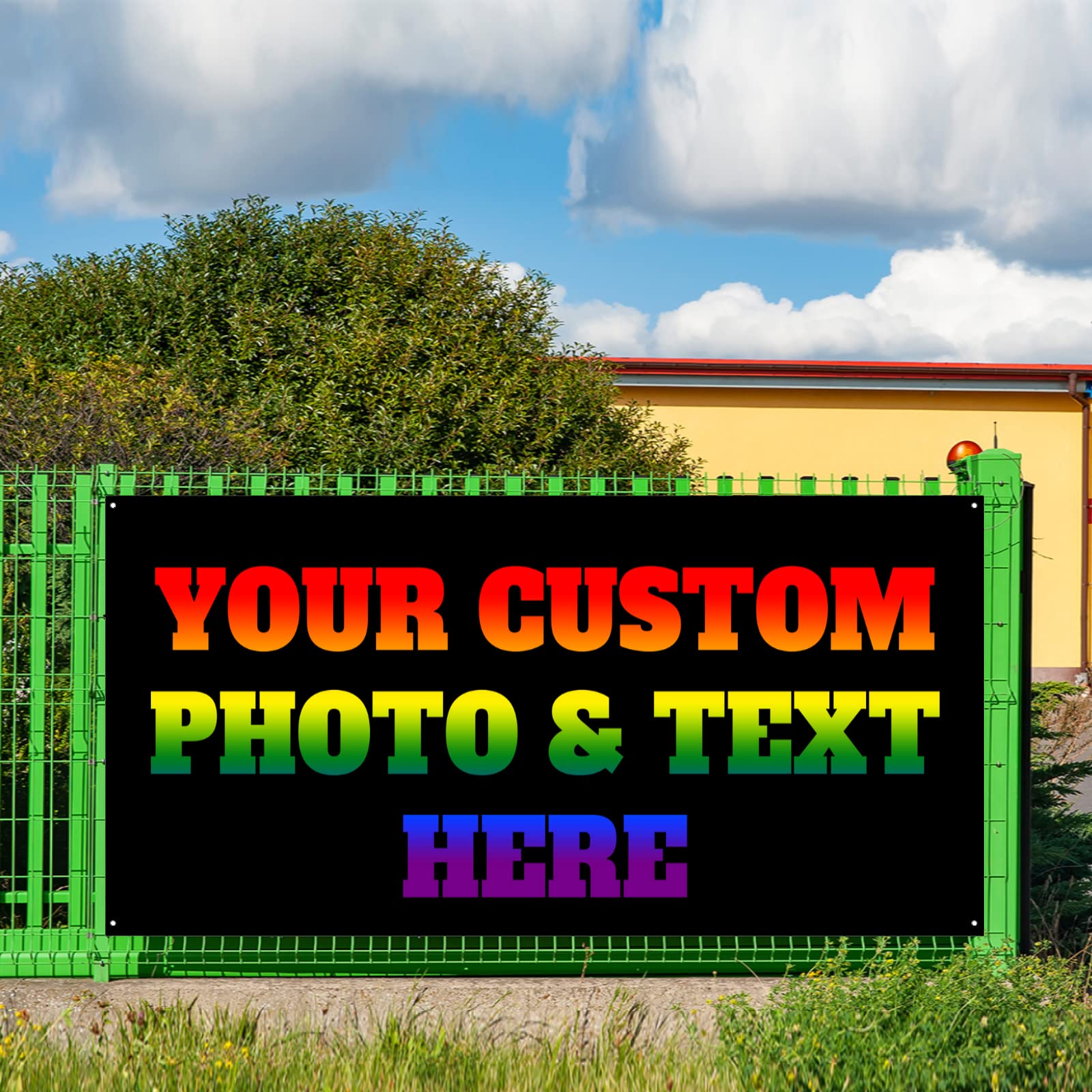Custom Personalized 35x70 Inch Outdoor Yard Signs & Banners - Photo, Text, Logo Printing for Business Events, Graduation, Birthday, Wedding Decorations | Durable Indoor/Outdoor Party Signage for Advertising & Celebrations