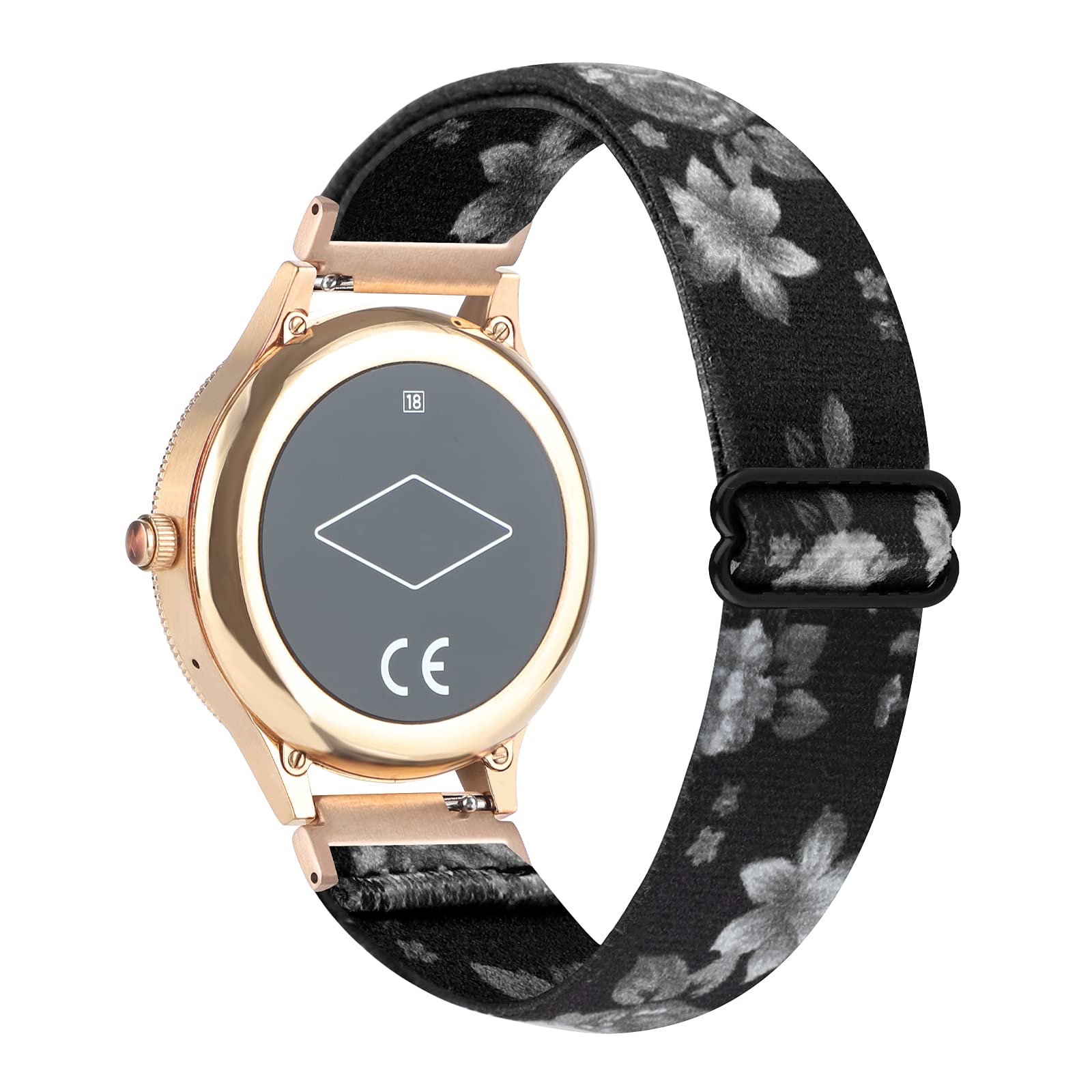 WONMILLE 18mm Adjustable Quick Release Watch Strap - Compatible with Fossil Gen 4 Q Venture HR & Gen 3 Venture - Soft Stretchy Nylon Sport Band for Women - Perfect for Fitness, Running & Casual Wear