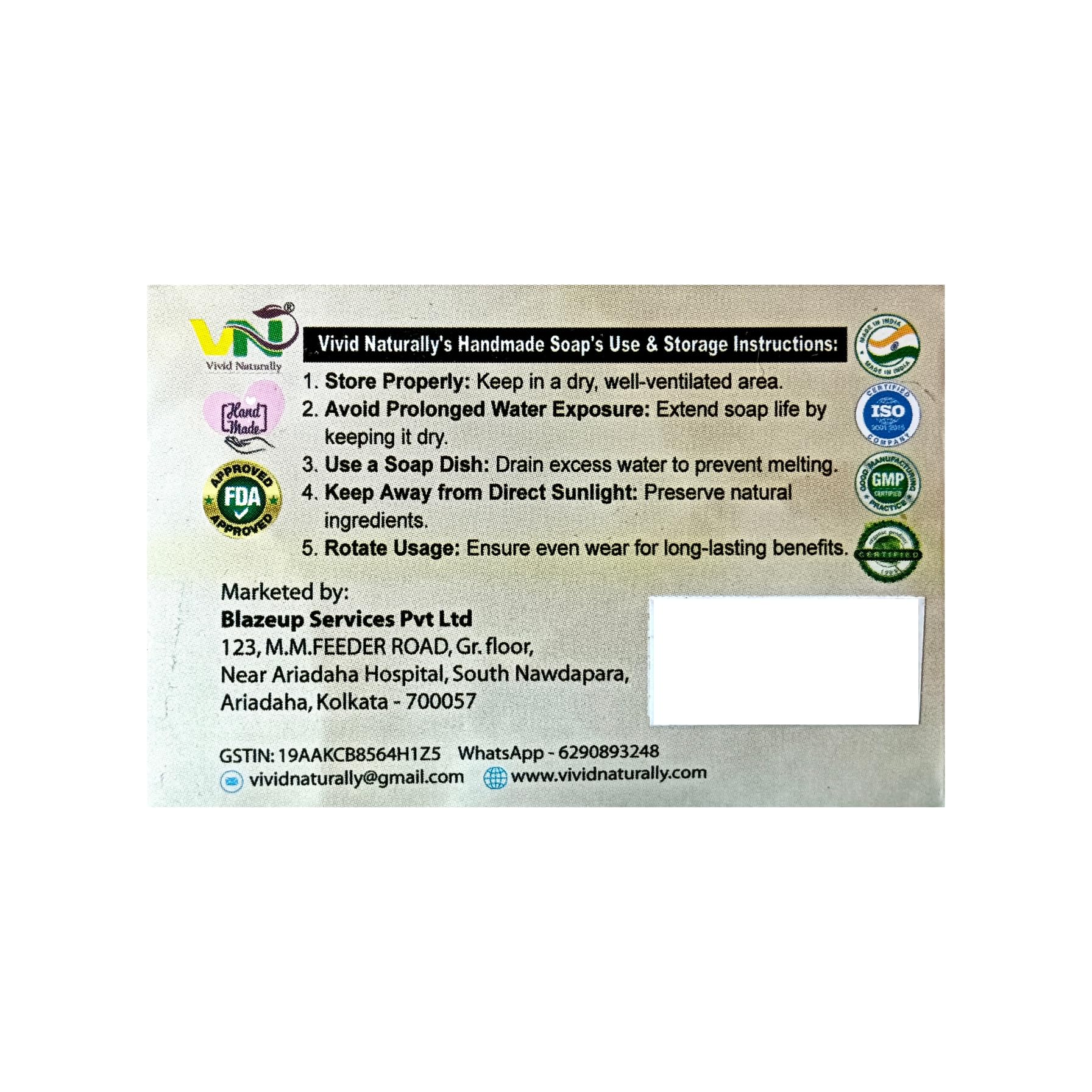 Vivid Naturally Handmade Detan Charcoal Fusion Bar - Goat Milk Natural Soap for Tan Removal & Oil Control | Activated Charcoal, Besan, Chandan & Multani Mitti | 105g | Perfect for Daily Skincare, Men & Women