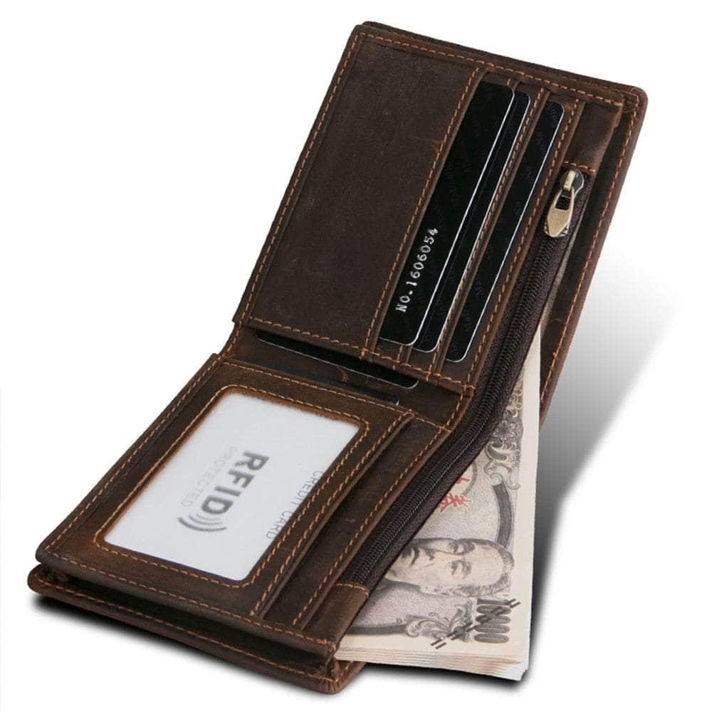 RFID Blocking Leather Wallet for Men - Anti-Theft Trifold Wallet with Credit Card Slots - Perfect for Travel, Business & Everyday Use