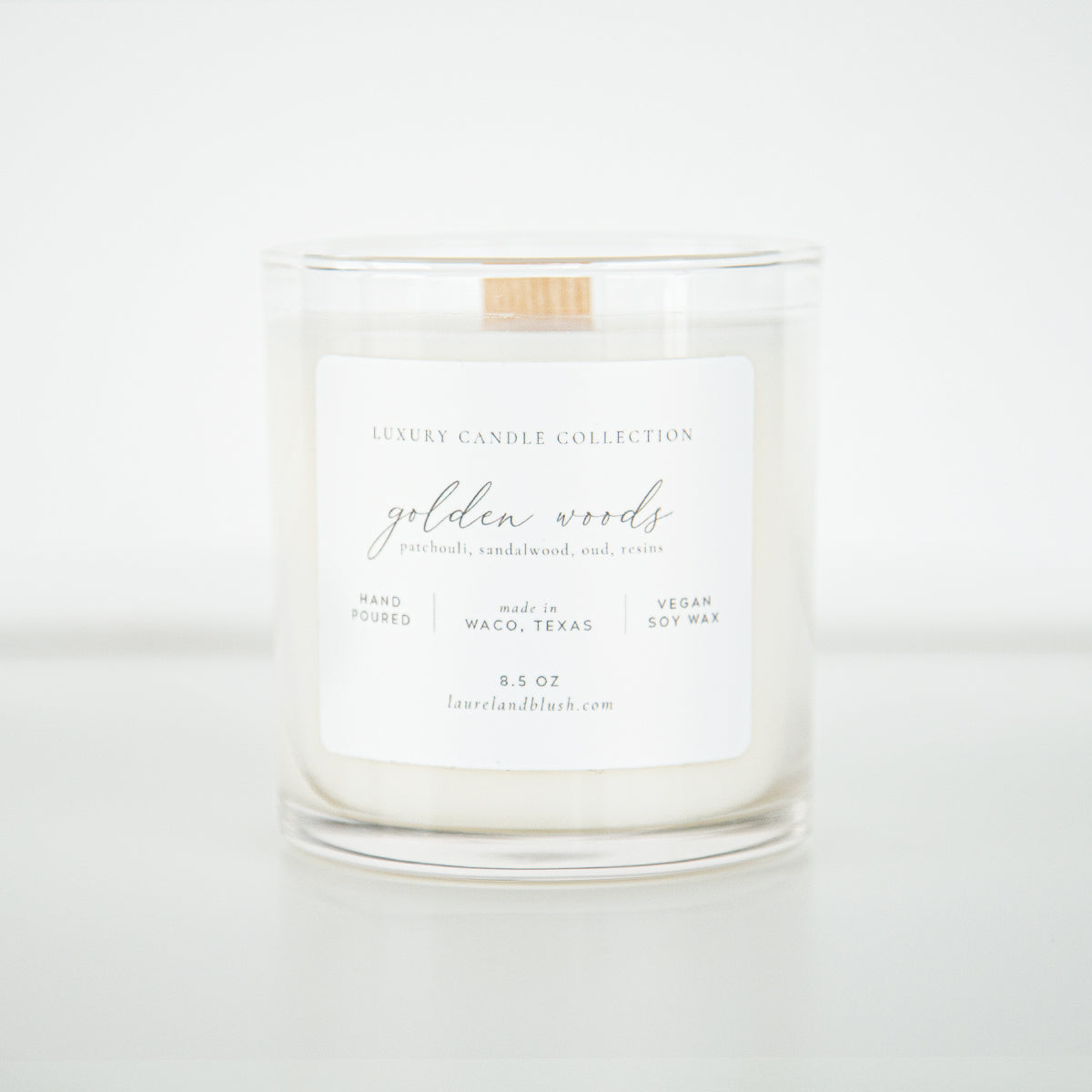 Golden Woods Scented Candle - Natural Soy Wax Aromatherapy Candle for Home Relaxation, Meditation & Romantic Ambiance