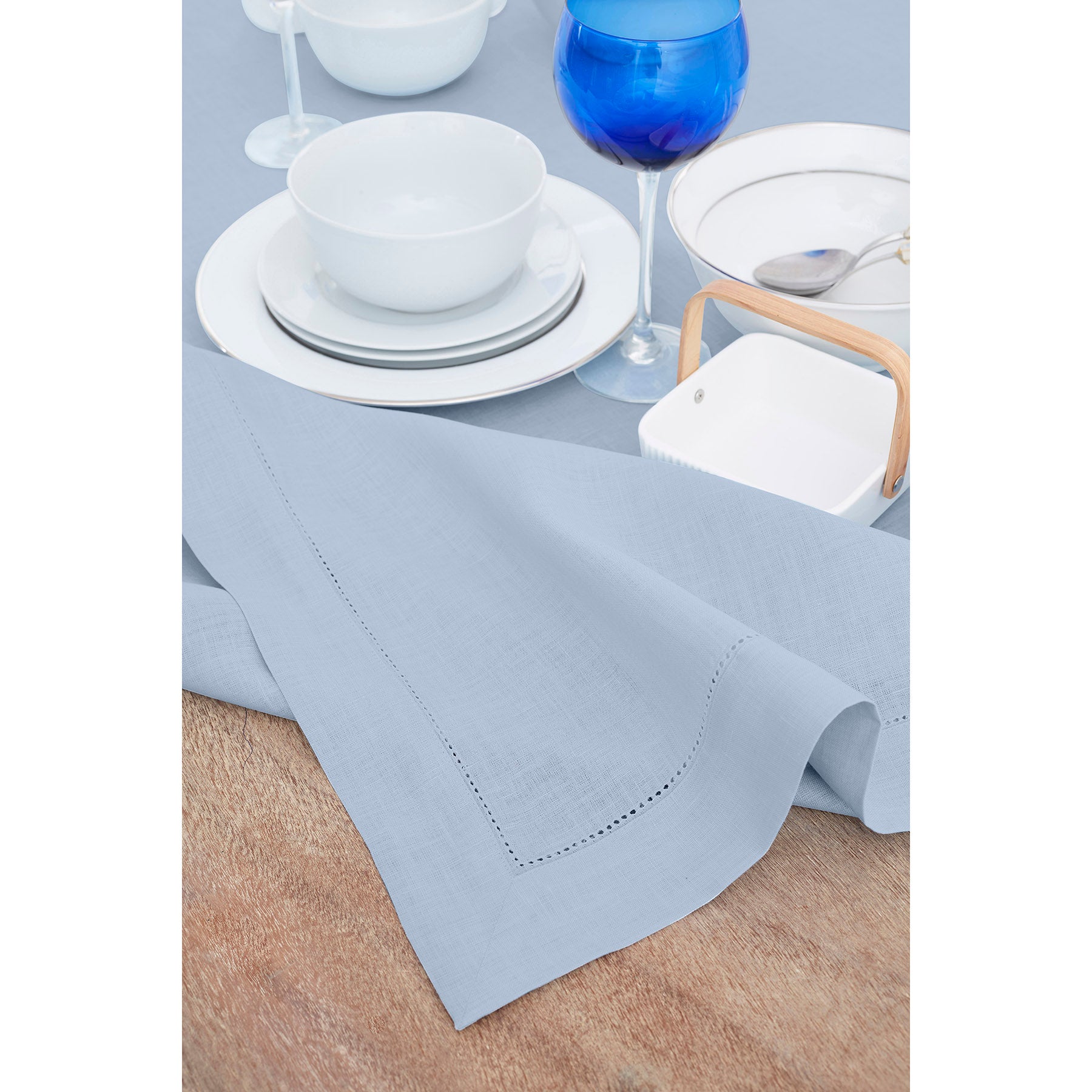 Elegant Classic Hemstitch Tablecloth - Premium Cotton Linen Table Cover for Dining Room, Wedding, Party & Special Occasions