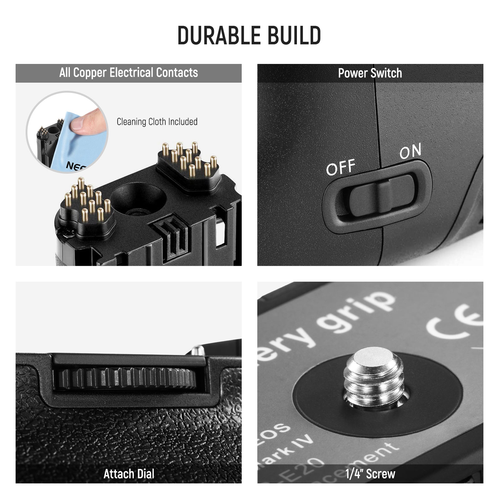 NEEWER BG E20 Battery Grip for Canon 5D Mark IV DSLR Camera - Extended Power & Vertical Shooting - Perfect for Wedding, Portrait & Travel Photography