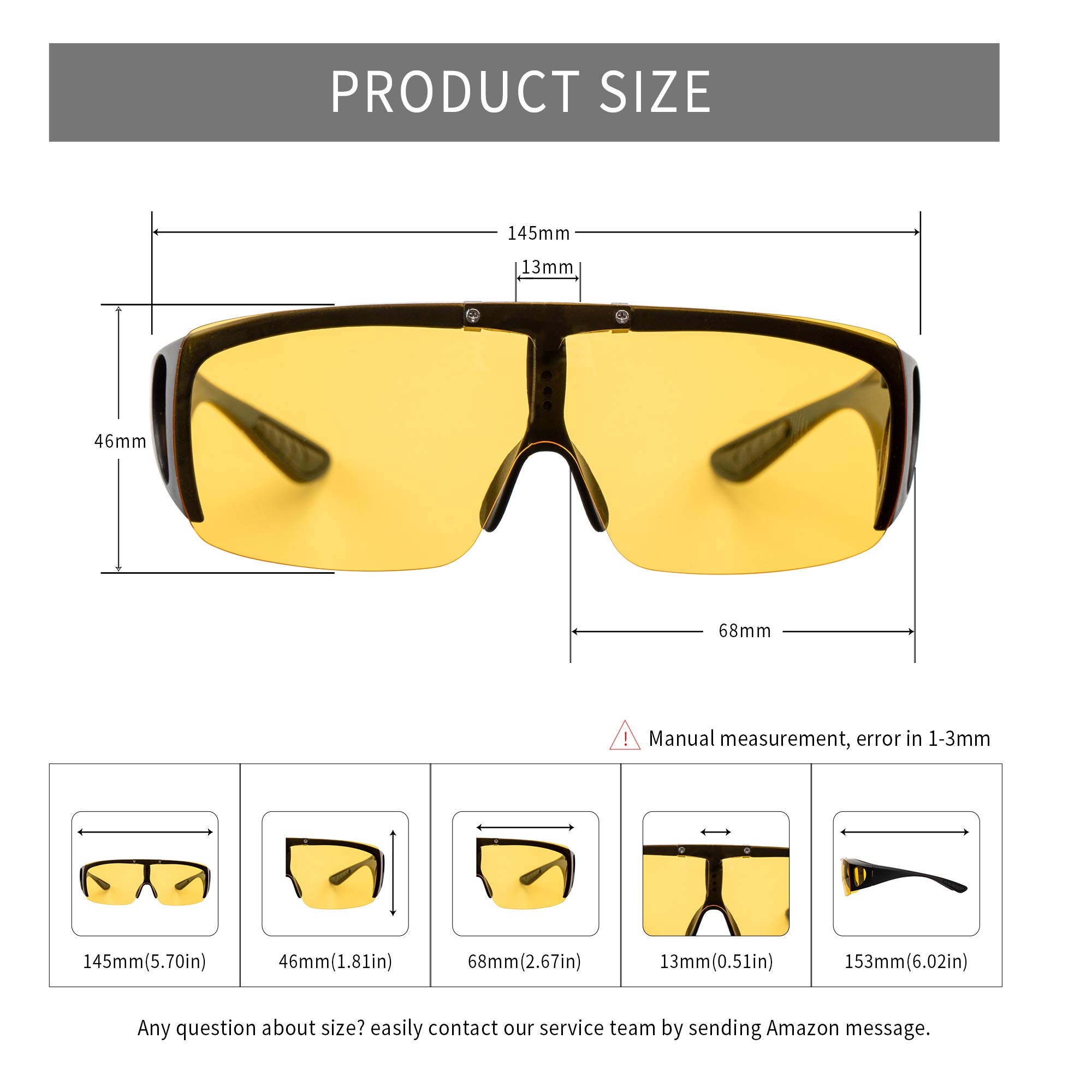 Day & Night Driving Glasses for Men & Women - Polarized Anti-Glare Photochromic Sunglasses with Side Shields (RX Compatible) - Perfect for Commuting, Road Trips & Outdoor Activities
