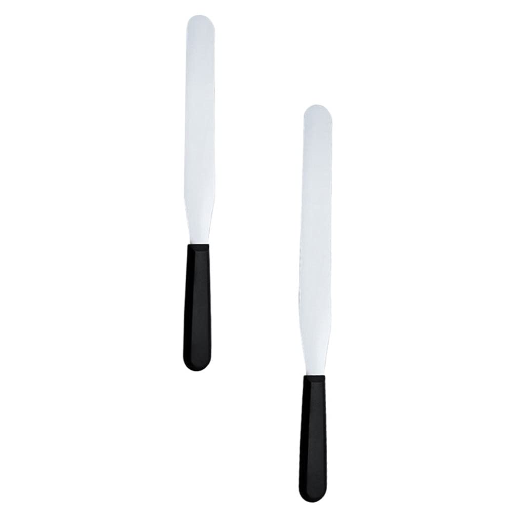 2-Pack Plastic Handle Cream Spatulas - Cake Butter Spreaders & Scrapers for Baking, Frosting, and Kitchen Decorating | Essential Baking Tools for Cakes, Cupcakes, and Pastries