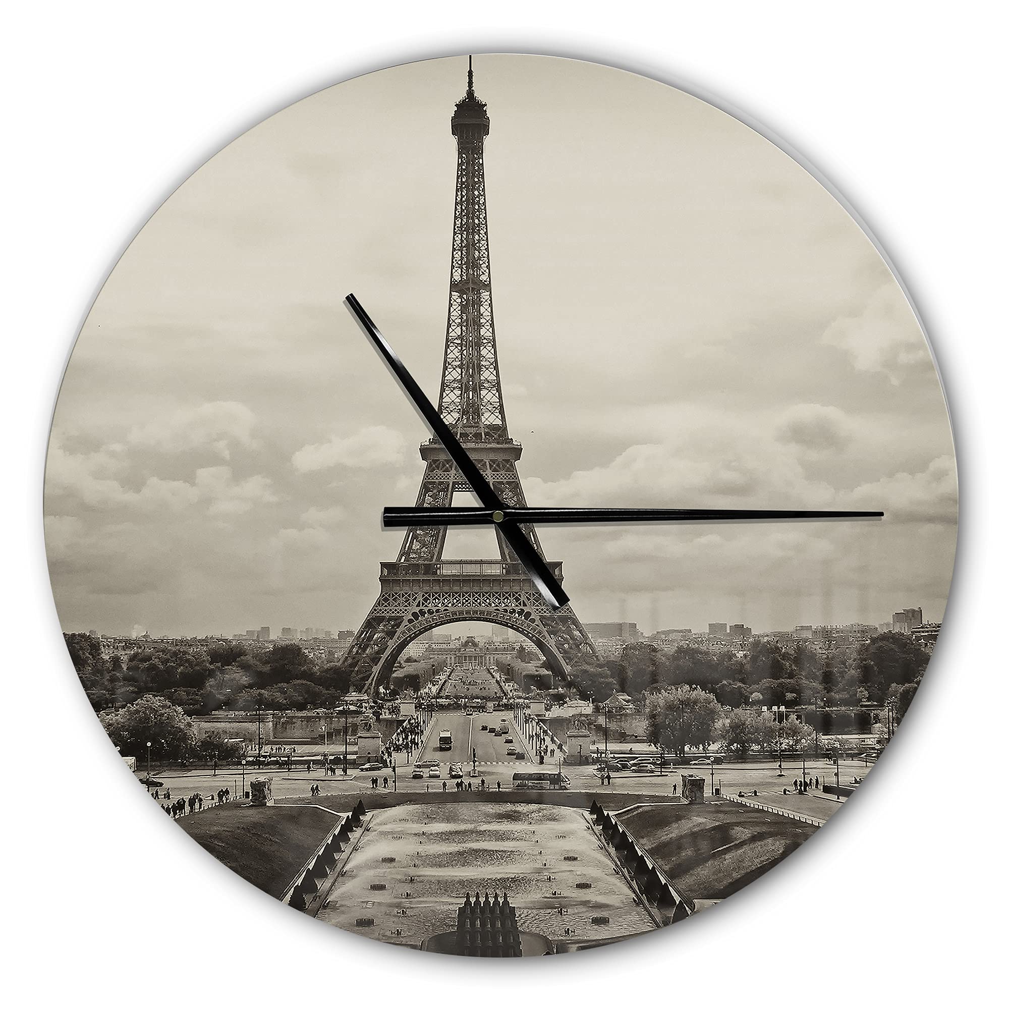 Vintage Paris France Wall Clock - Large Industrial Cottage Decor for Living Room, Bedroom, Office | Silent Non-Ticking Rustic Home Décor | Perfect Gift for Housewarming & French Theme Interior Design