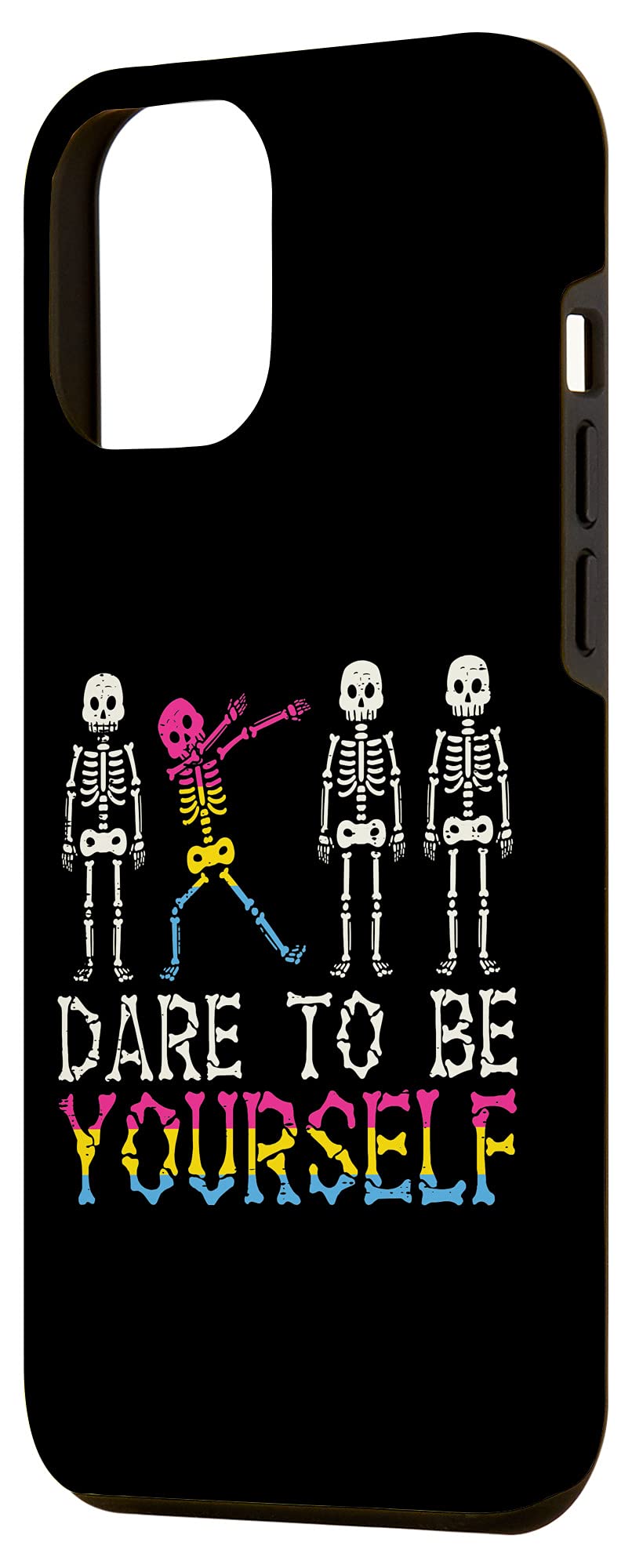 iPhone 12 Pro Max Case - Skeleton Design with Pansexual Pride Flag - Shockproof & Slim Fit - Perfect for LGBTQ+ Pride Events, Daily Use & Style Statement